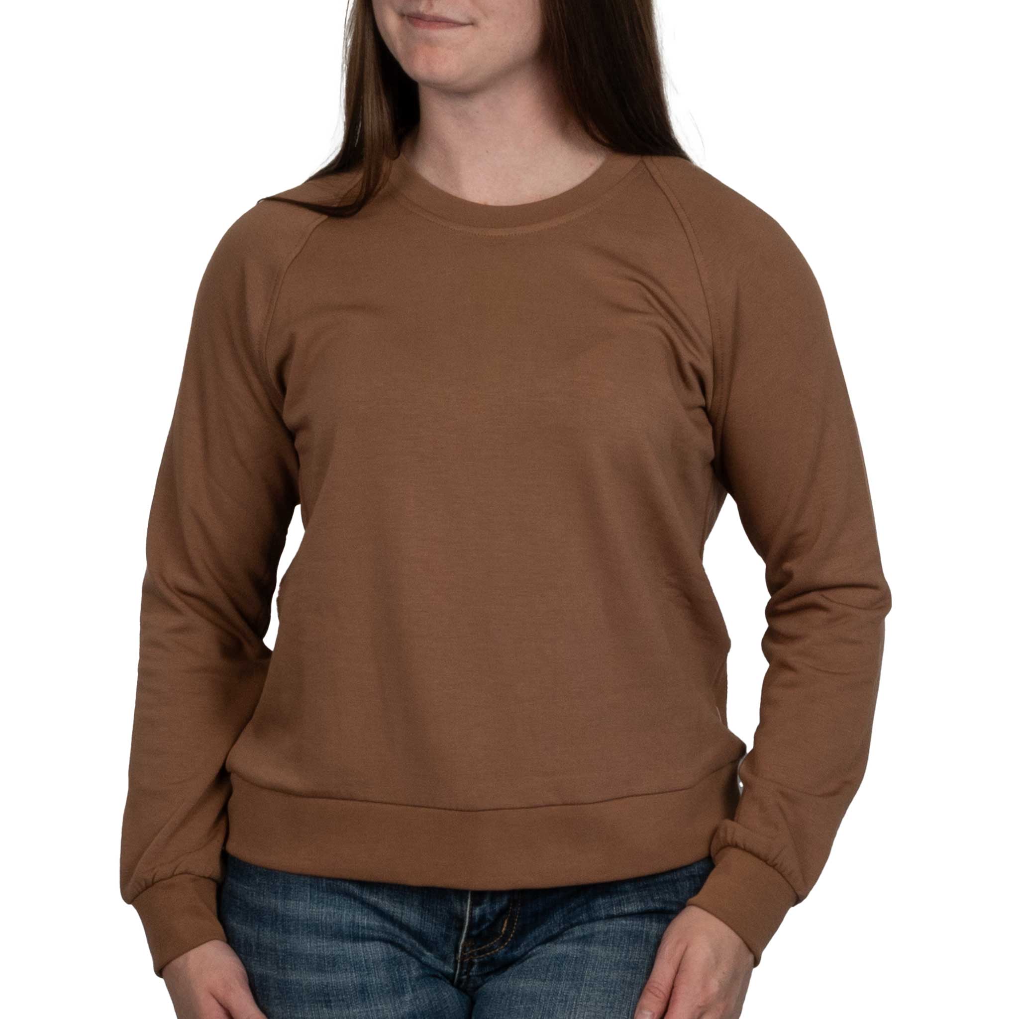Free Fly Women's Bamboo Fleece Crew Top - Nutmeg