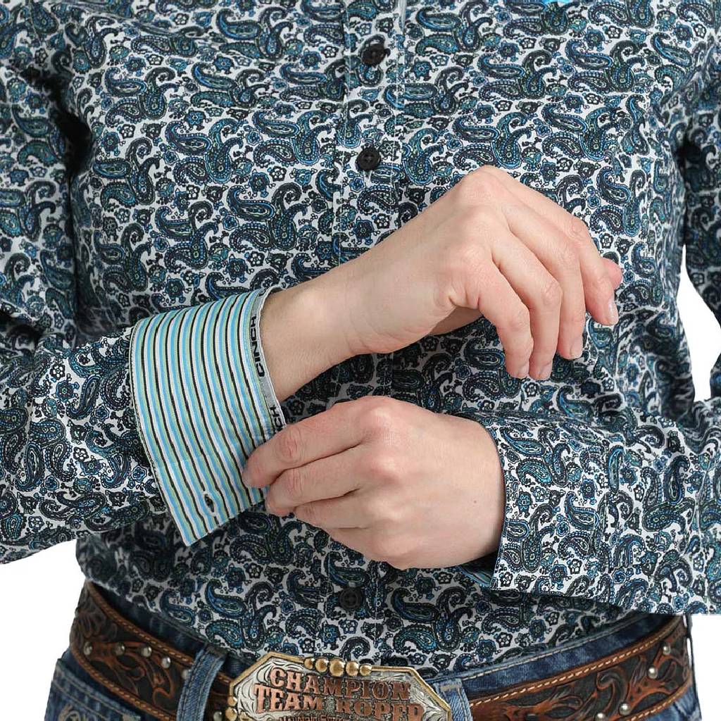 Cinch Women's Paisley Blue Shirt - Image 2