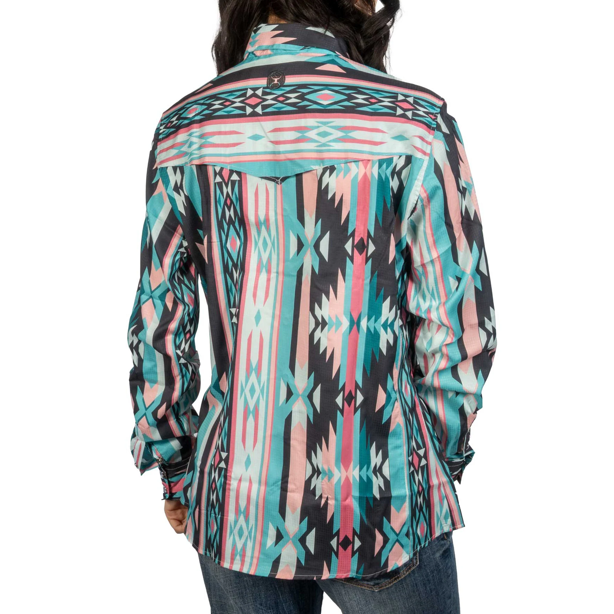 Hooey Women's Sol Aztec Print Pearl Snap Shirt - Image 2