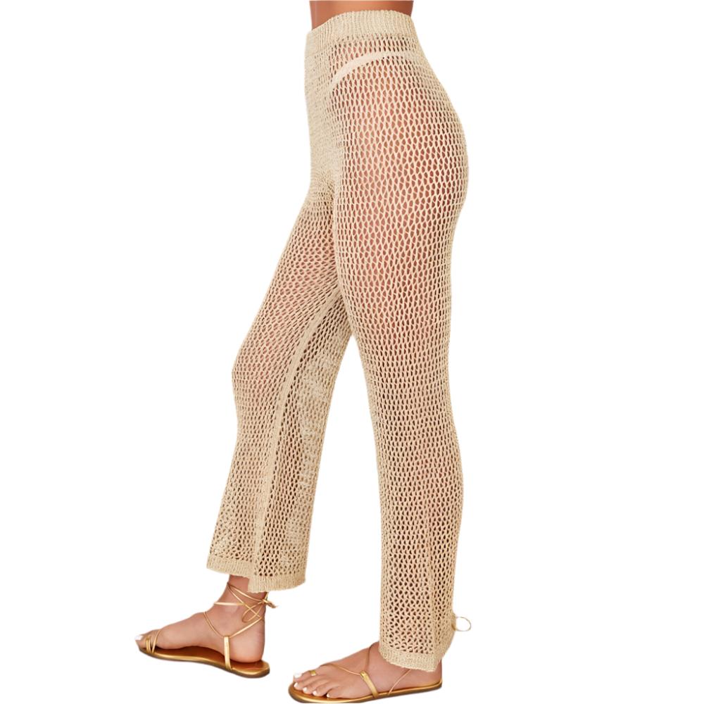 Italian Viscose Metallic Crochet Mid Rise Pant - FINAL SALE