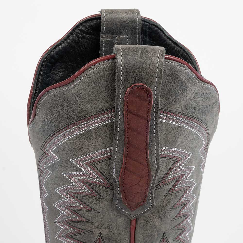 R. Watson Women's Nubuck Rhubarb Caiman Belly Cutter Toe Boot - Image 3