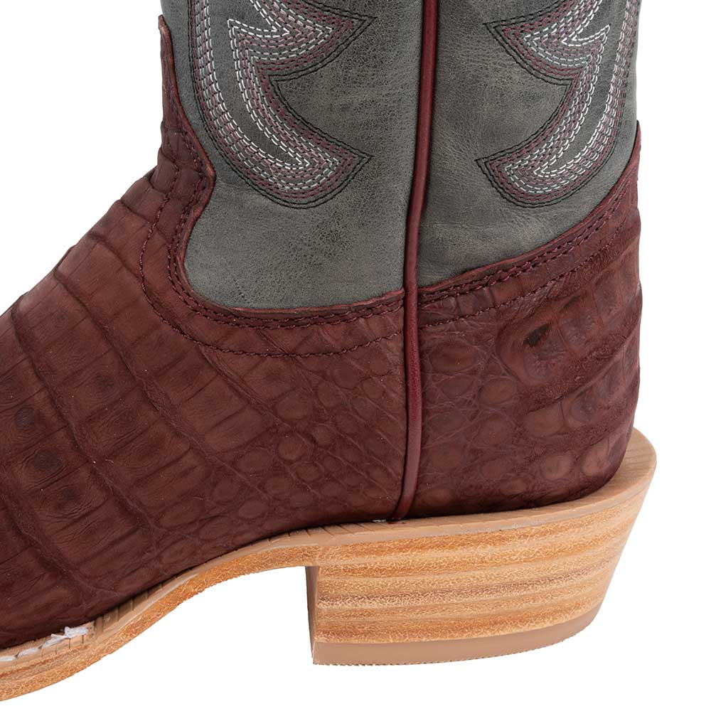 R. Watson Women's Nubuck Rhubarb Caiman Belly Cutter Toe Boot - Image 4