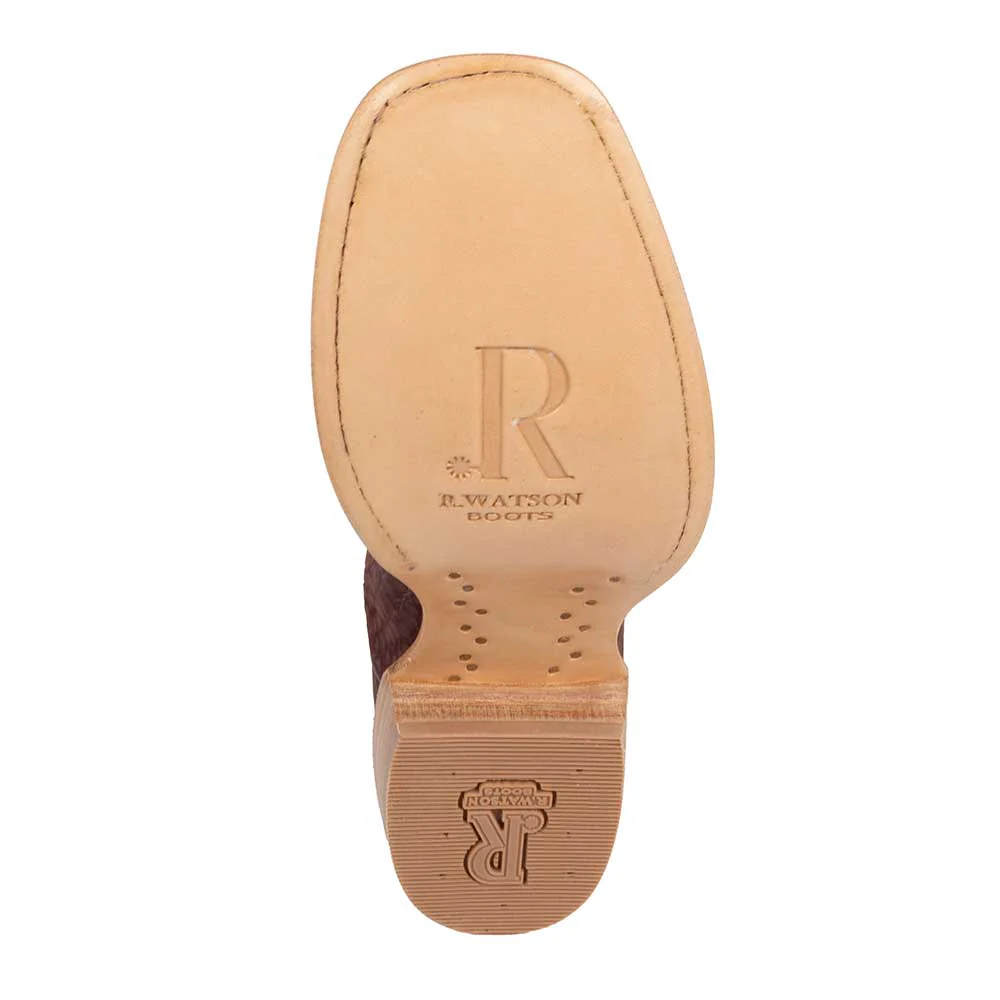 R. Watson Women's Nubuck Rhubarb Caiman Belly Cutter Toe Boot - Image 5