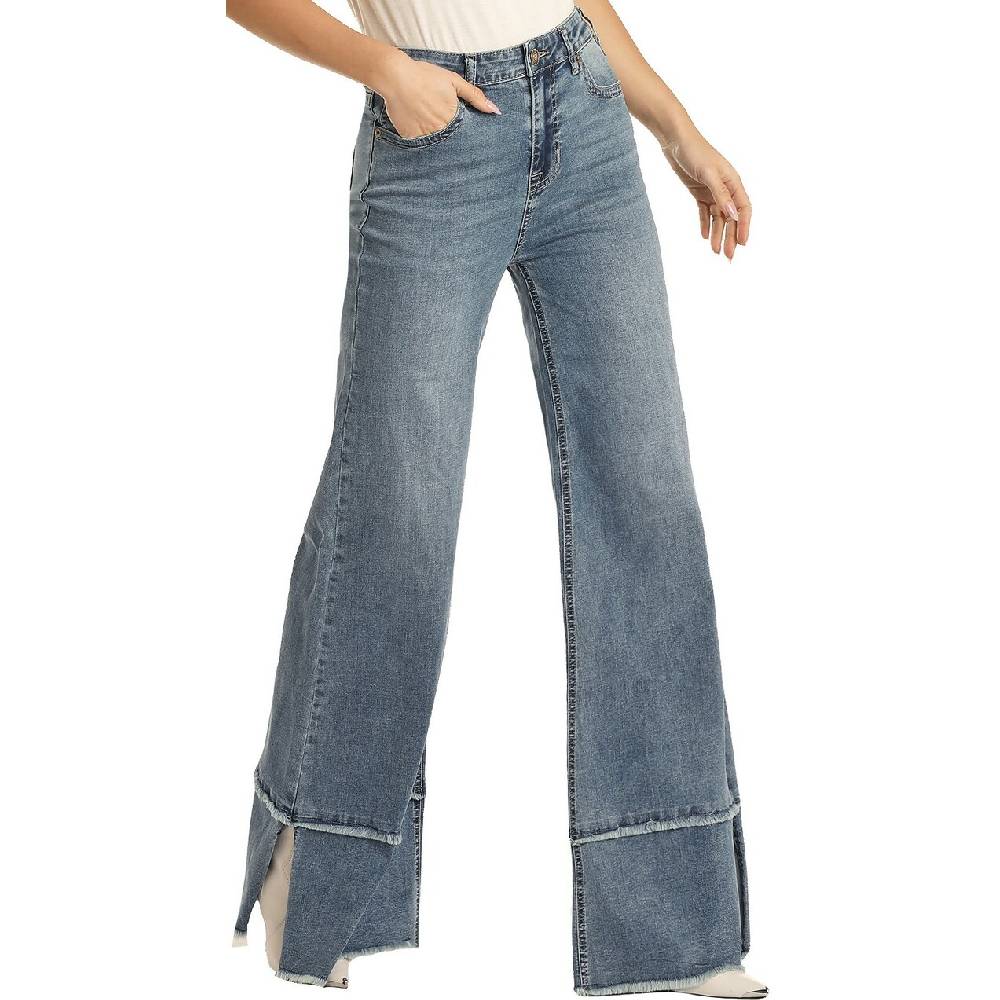 *Rock & Roll Denim Women's High Rise Stretch Palazzo Flare Jeans - FINAL SALE - Image 2