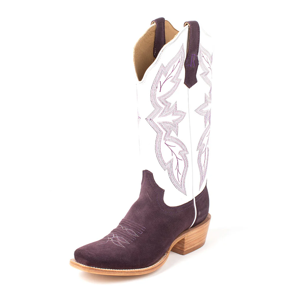 R. Watson Women's Plum Roughout Cutter Toe Boot