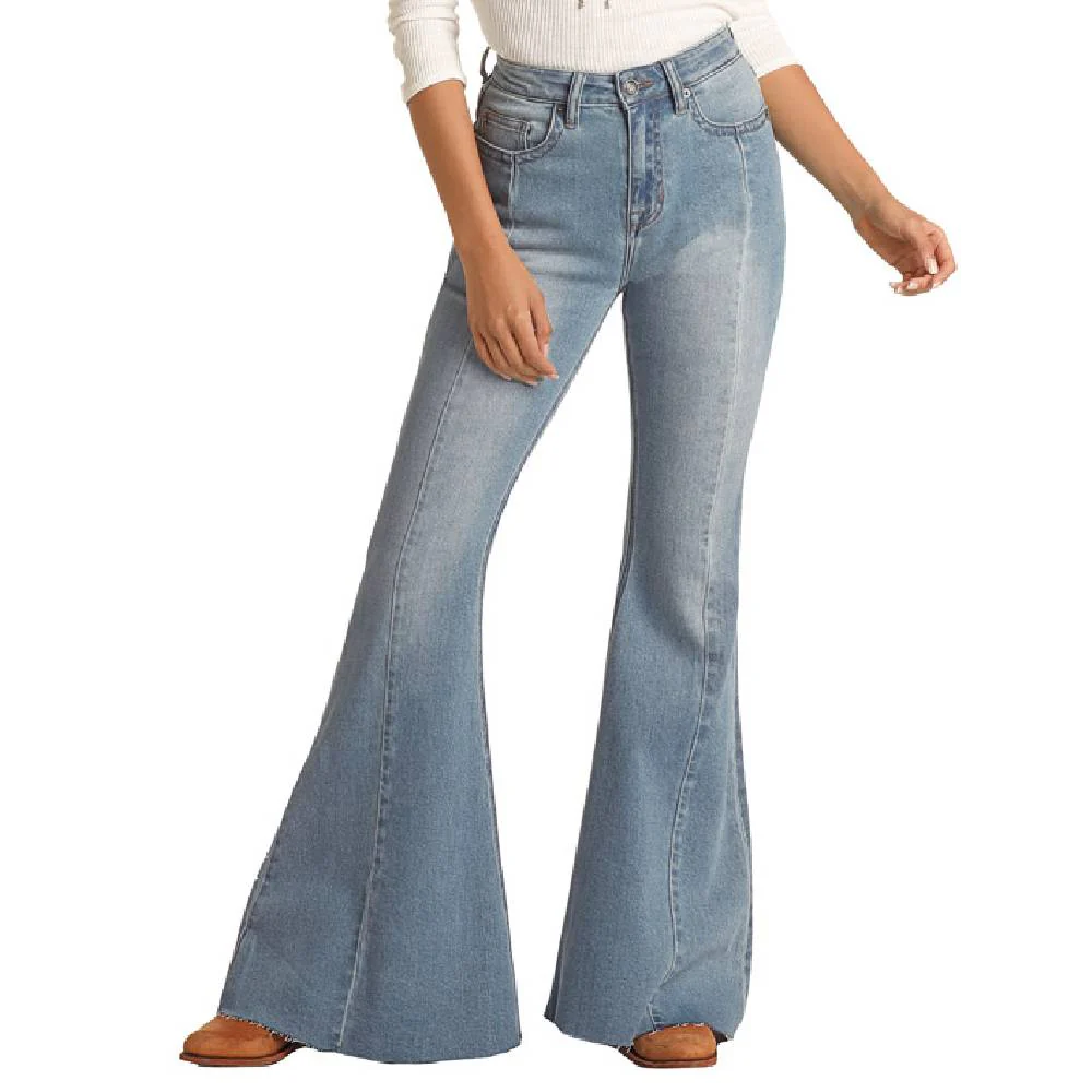 *Rock & Roll Denim Women's Distress Bell Bottom Jean - FINAL SALE - Size 30x36 - Image 2