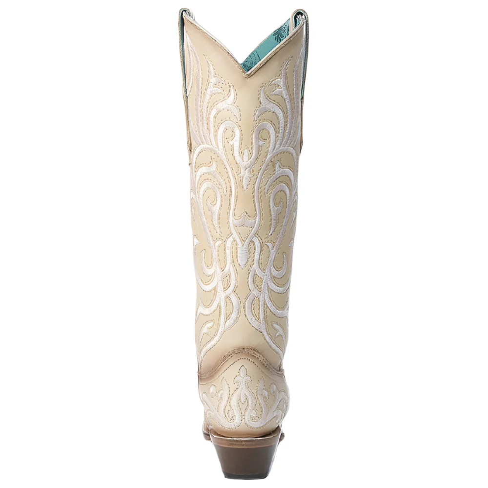 Corral Women's Tall White Embroidery Cowboy Boot - Image 2