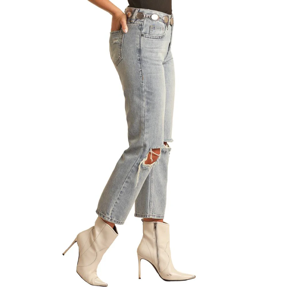 Rock & Roll Denim Women's Straight Cropped Jean - FINAL SALE - Image 2