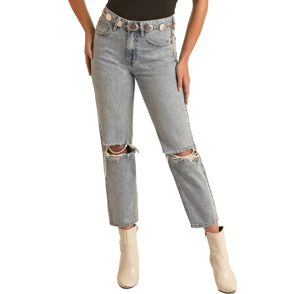 Rock & Roll Denim Women's Straight Cropped Jean - FINAL SALE - Image 3