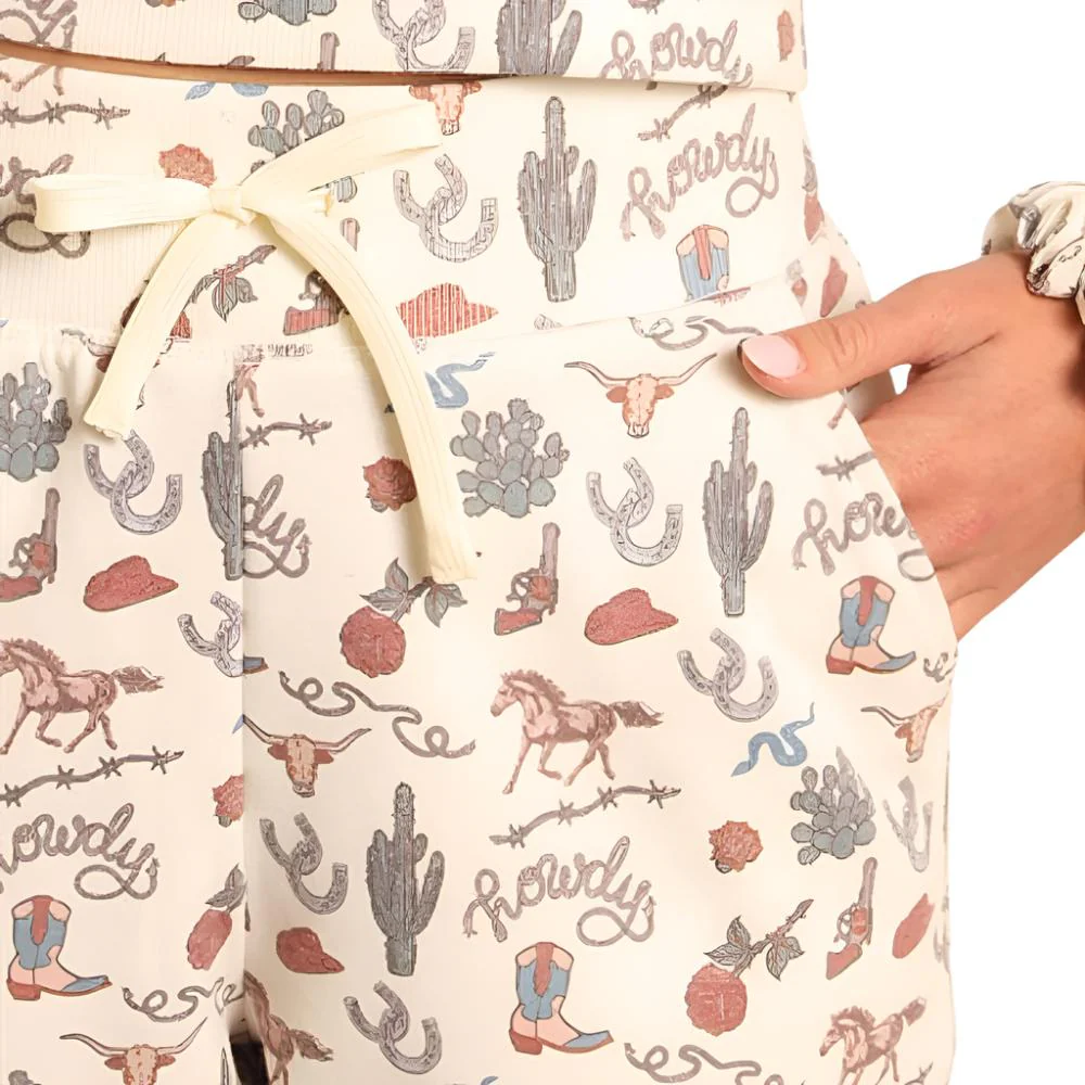 Rock & Roll Denim Women's Western Print Joggers - Image 3
