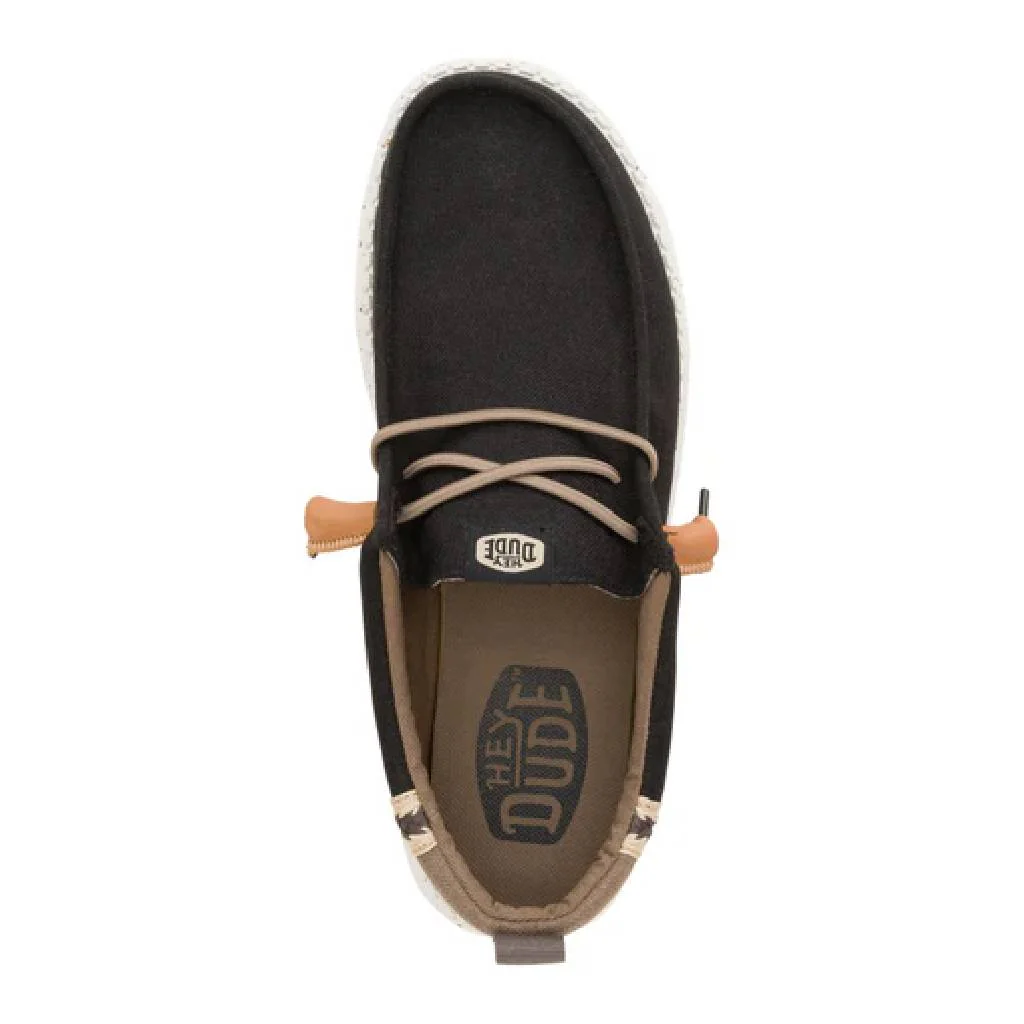 Hey Dude Wally Craft Linen - Black/Walnut - Image 2