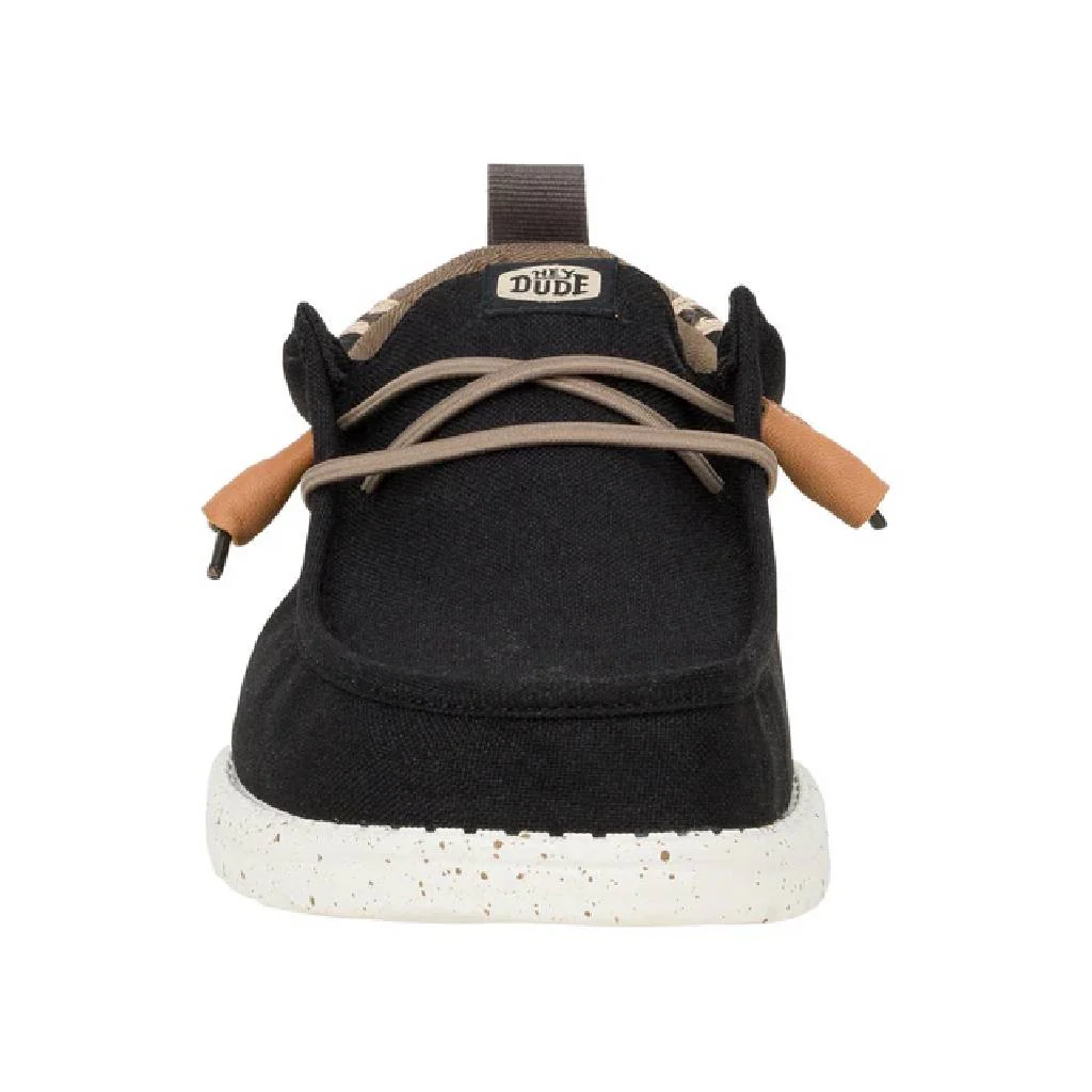 Hey Dude Wally Craft Linen - Black/Walnut - Image 3