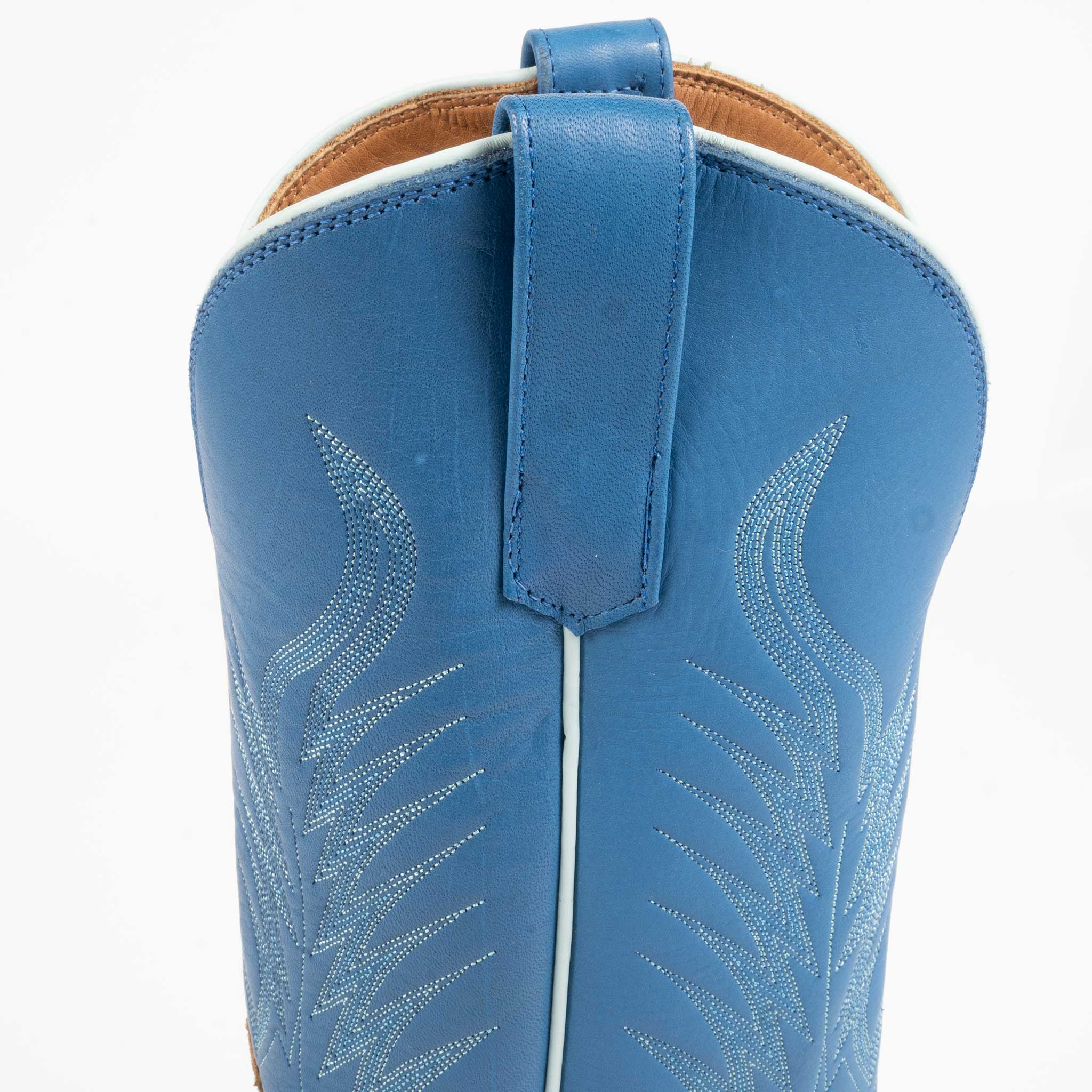 Rios of Mercedes Men's Cutter Toe Waxy Camel Kudu Cobalt Western Boot - Image 5