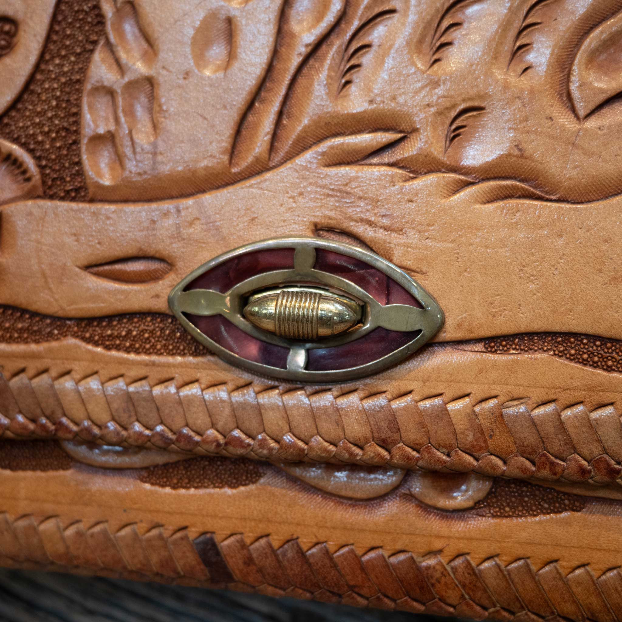 Vintage Leather Western Satchel Purse - Image 2