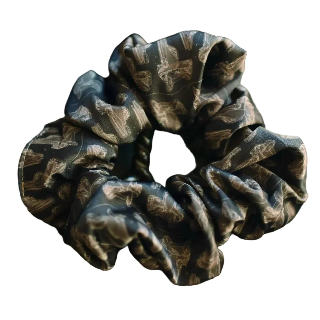 Western Saddle Arena Brown Scrunchie