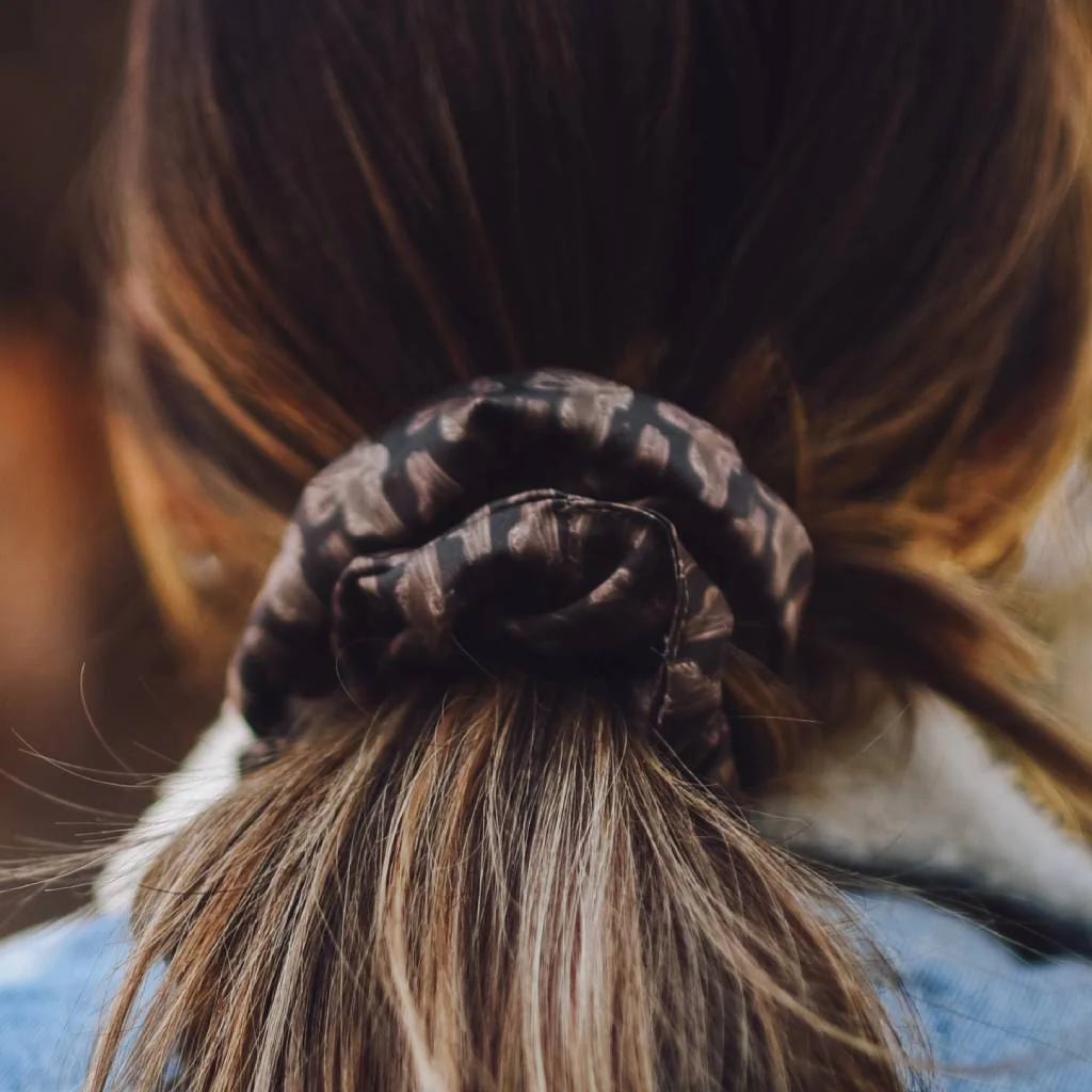 Western Saddle Arena Brown Scrunchie - Image 2