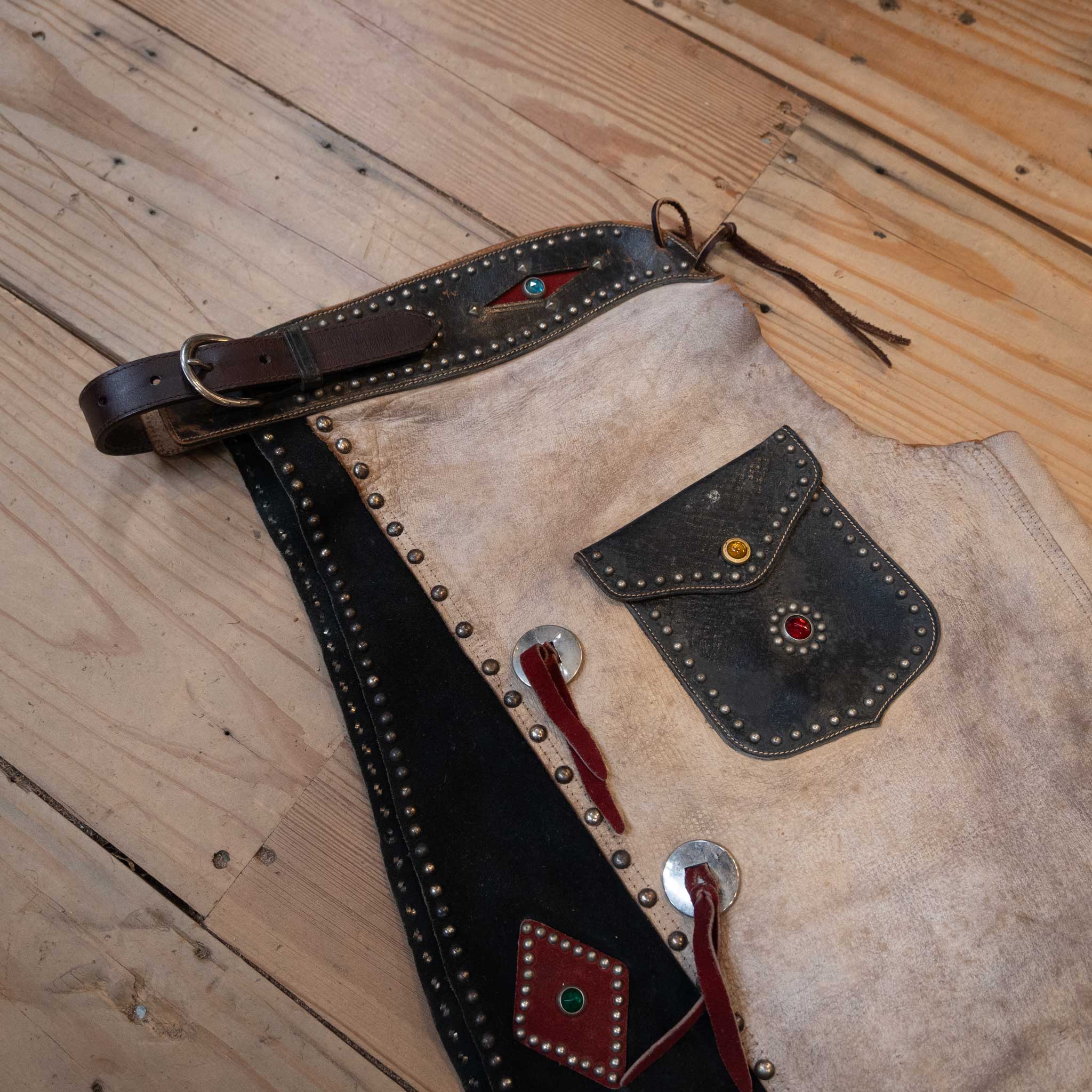 Western 1940's Buckaroo Jr. Batwing Poker Chaps - Image 5