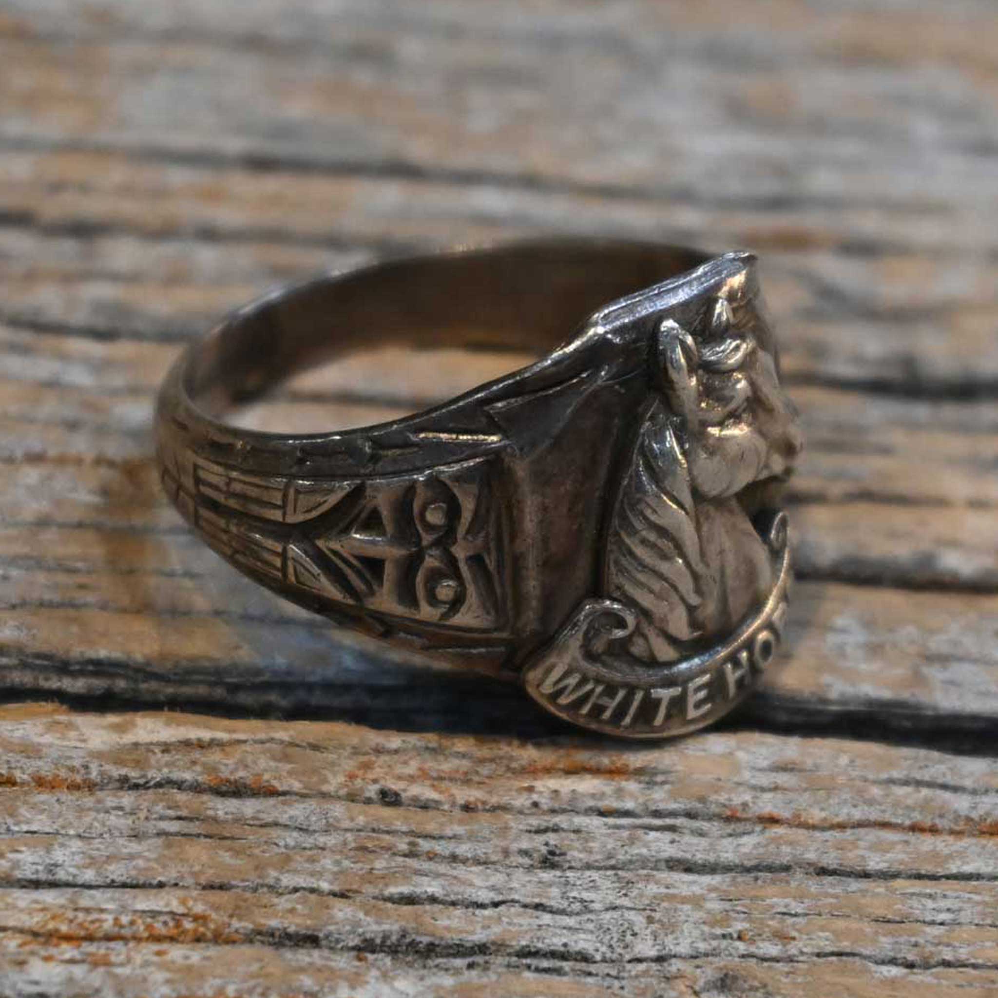 Vintage Sterling Silver "White Horse" Ring - Image 3