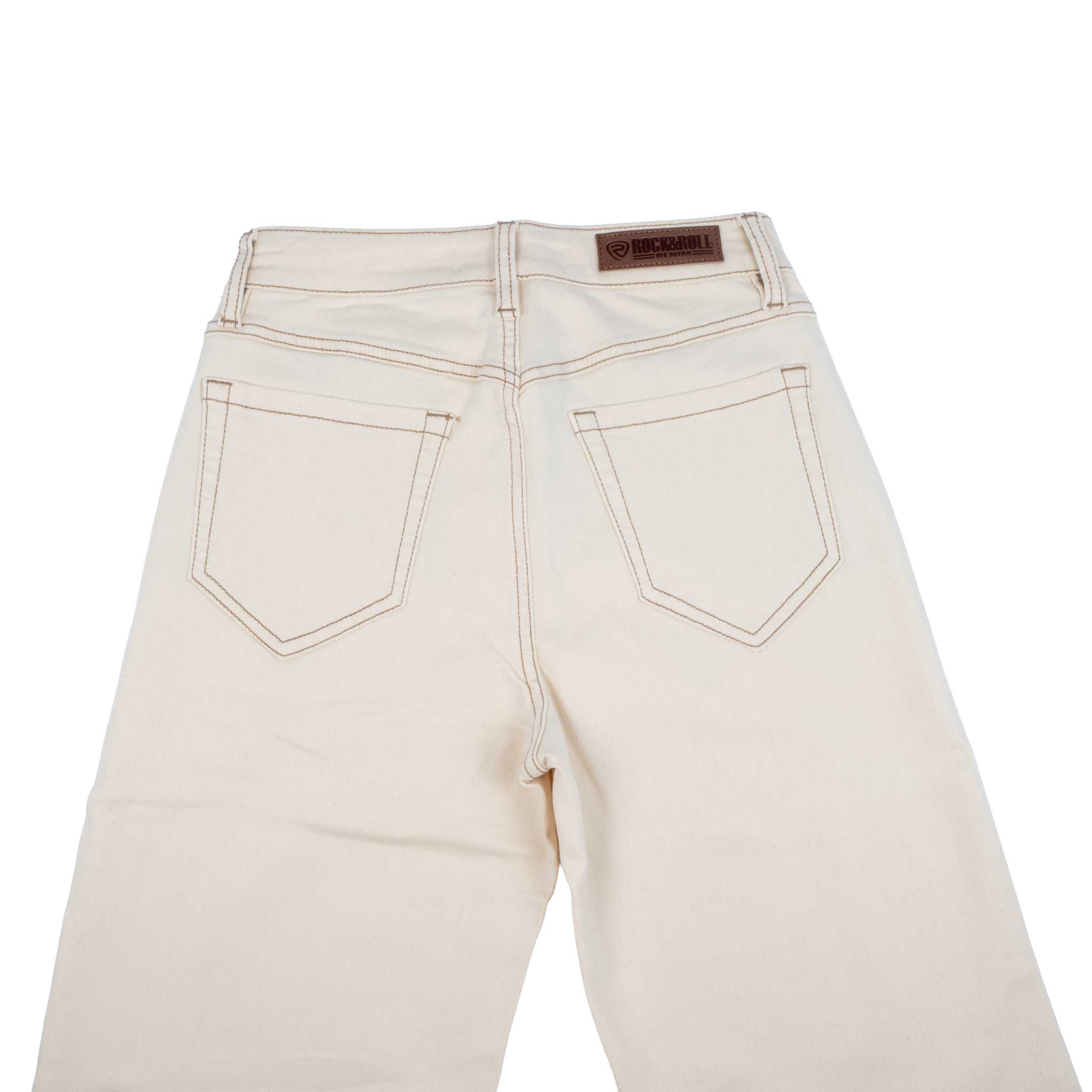 Rock & Roll Denim Women's Beige Wide Leg Jean - Image 3
