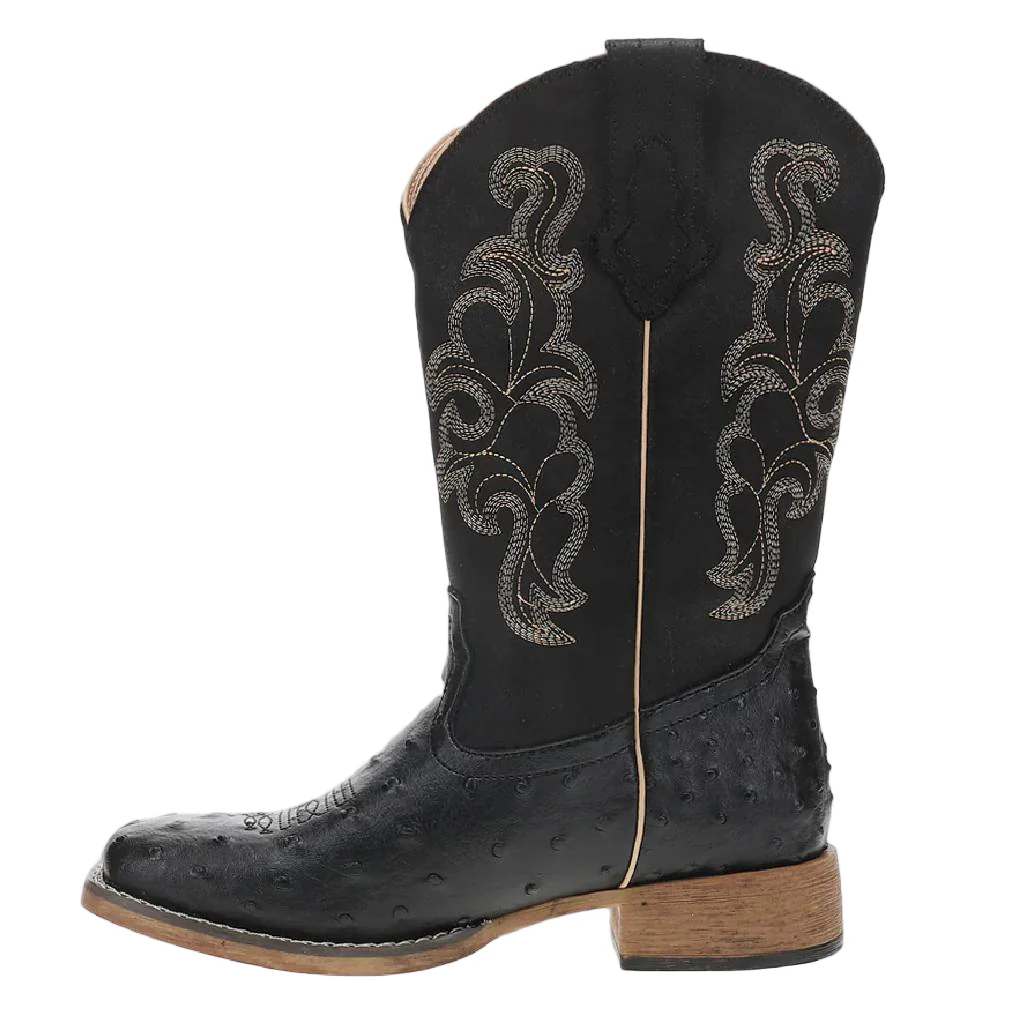 Roper Women's Faux Leather Vintage Ostrich Square Toe Boot - FINAL SALE