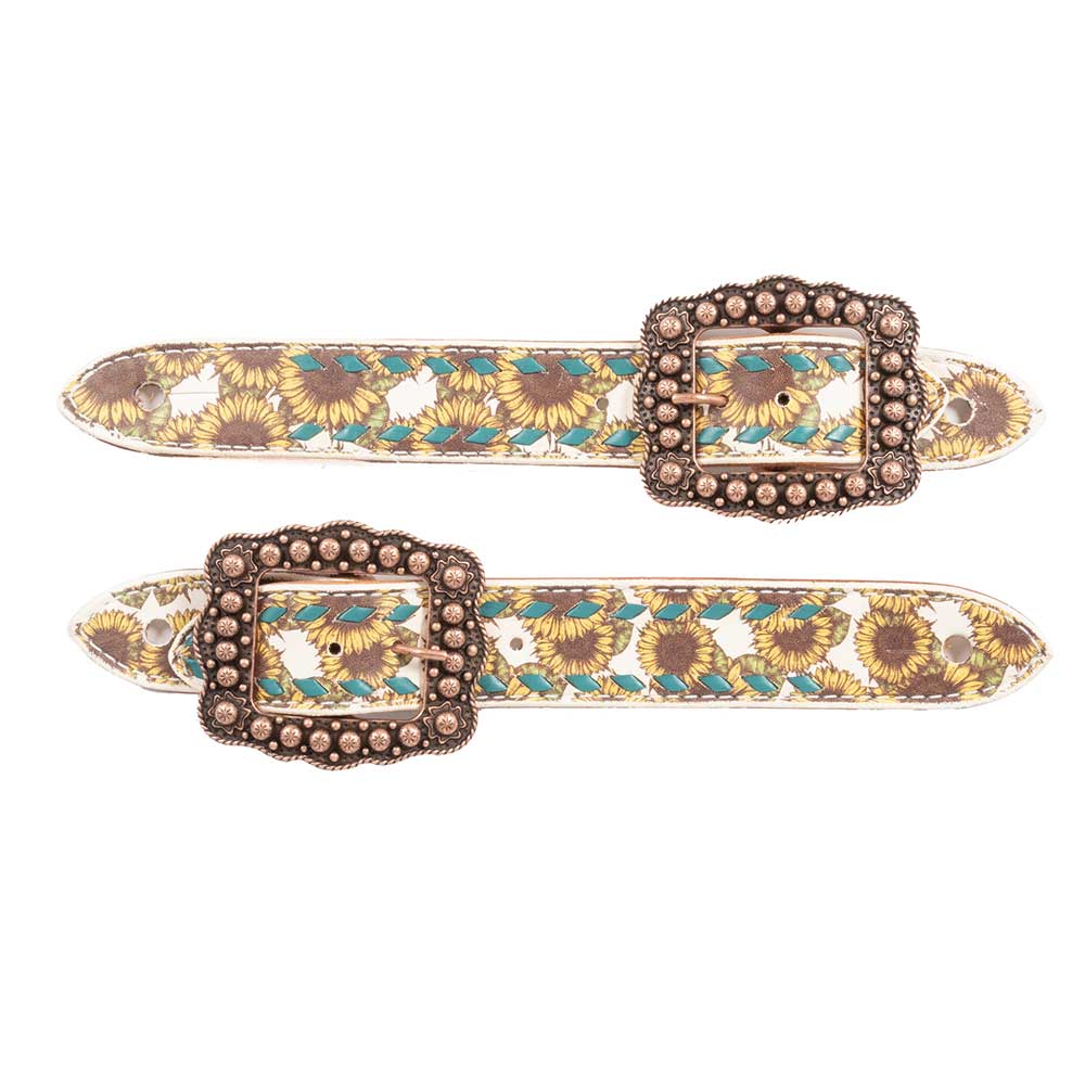 Teskey's Sunflower Belt Spur Straps w/Buckstitch