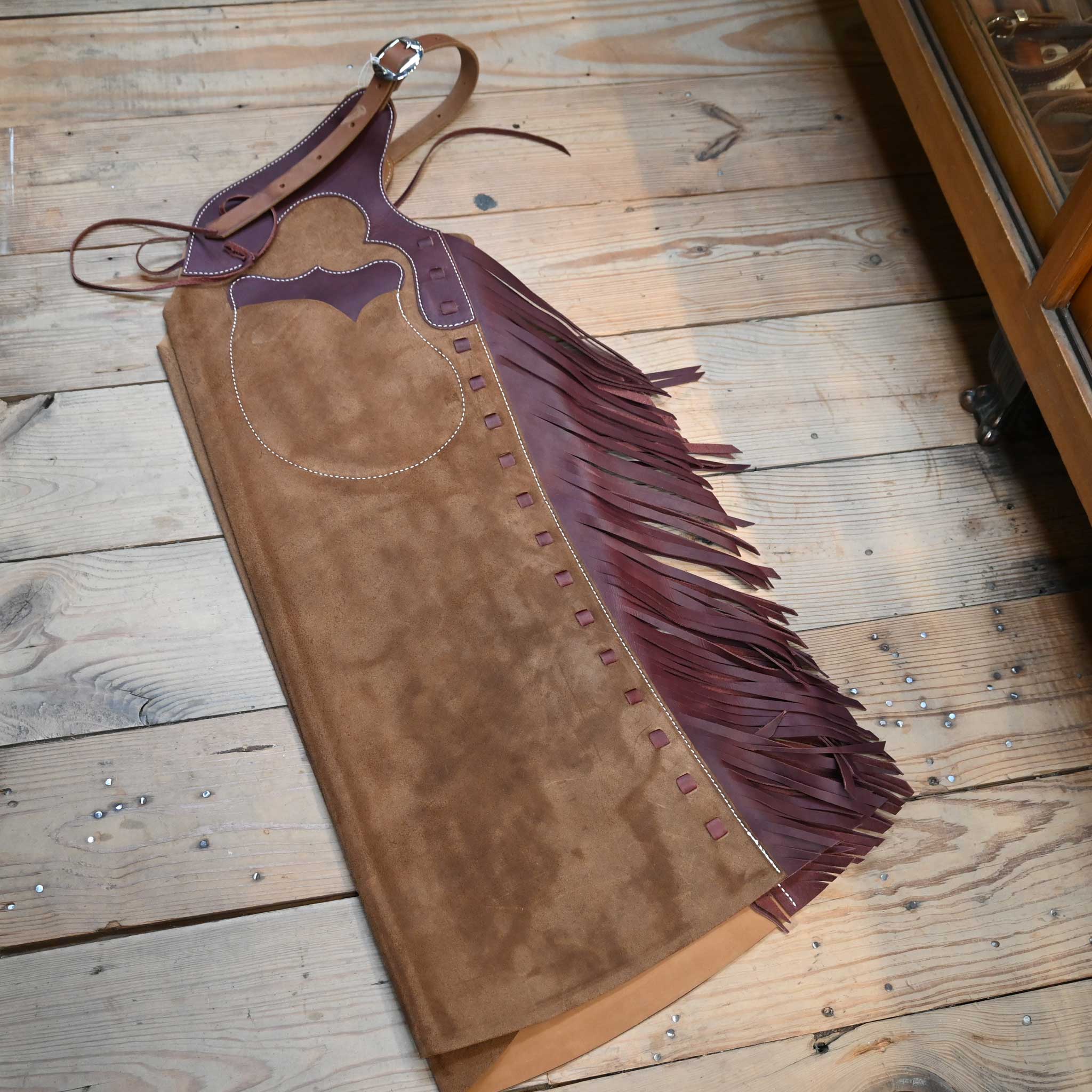 WLC Brown Stepthrough Chaps with 1/2 Zips