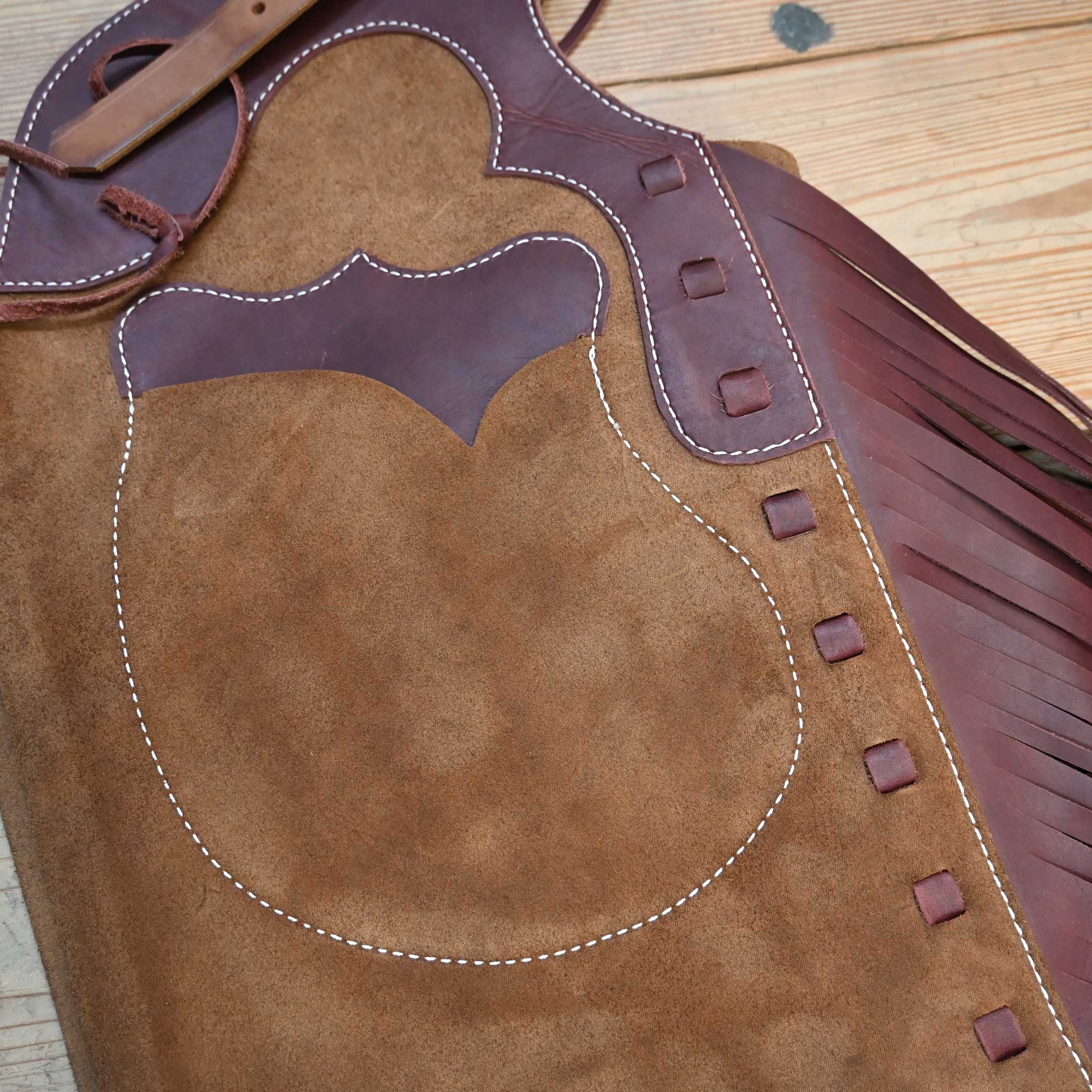 WLC Brown Stepthrough Chaps with 1/2 Zips - Image 2