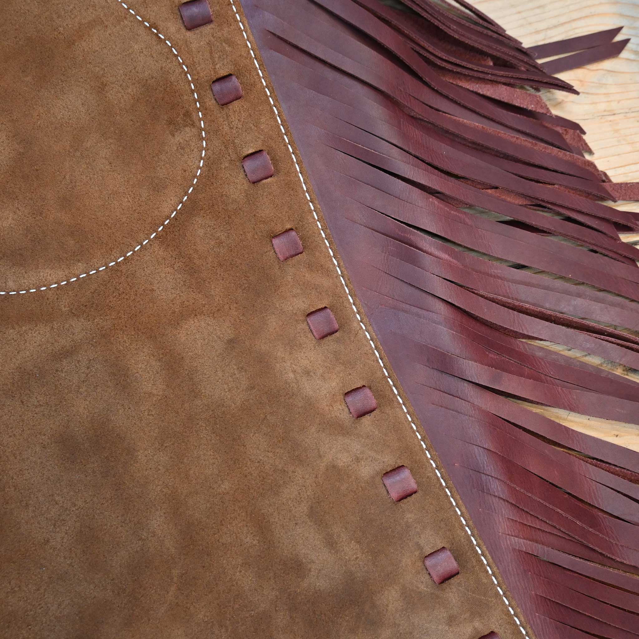 WLC Brown Stepthrough Chaps with 1/2 Zips - Image 3