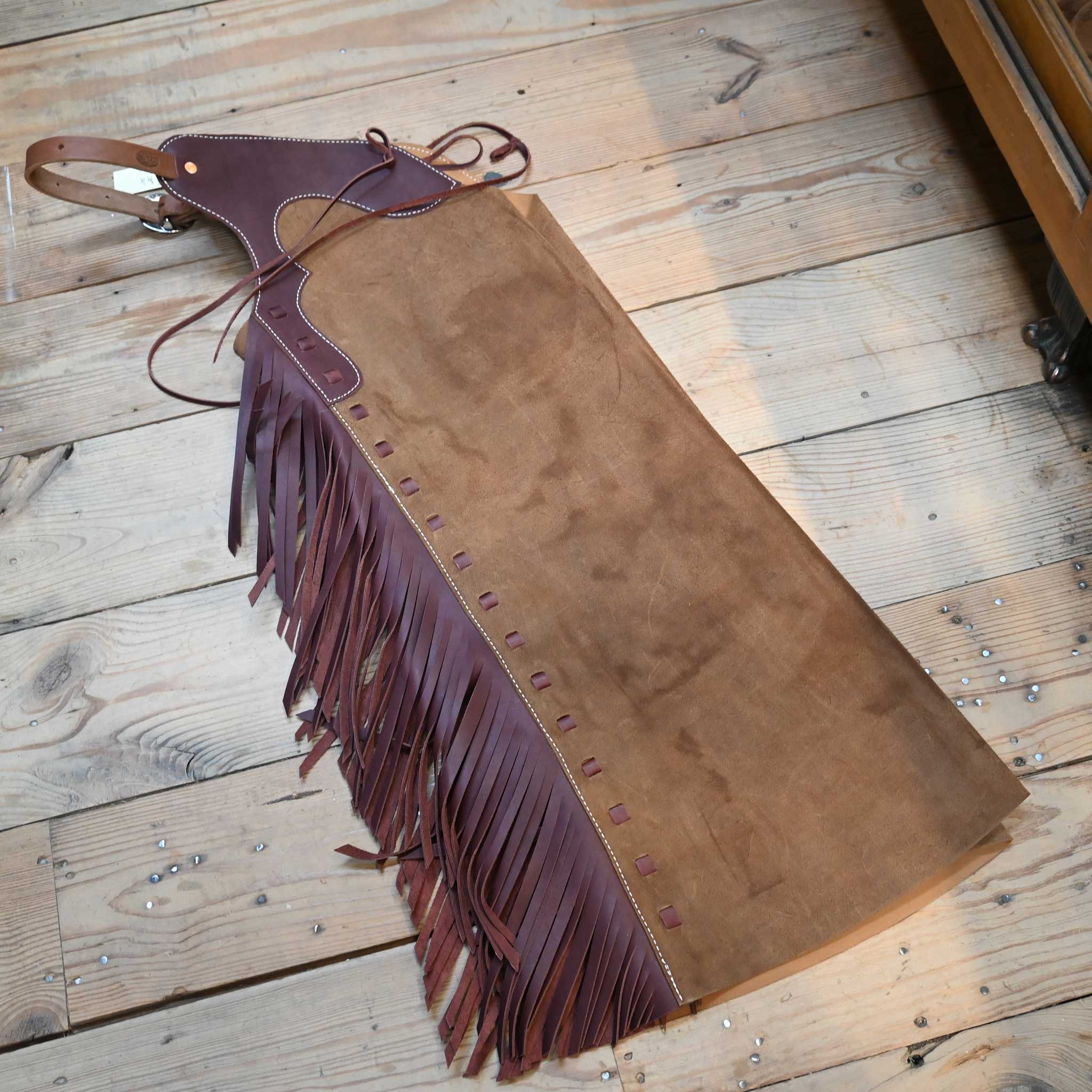 WLC Brown Stepthrough Chaps with 1/2 Zips - Image 5