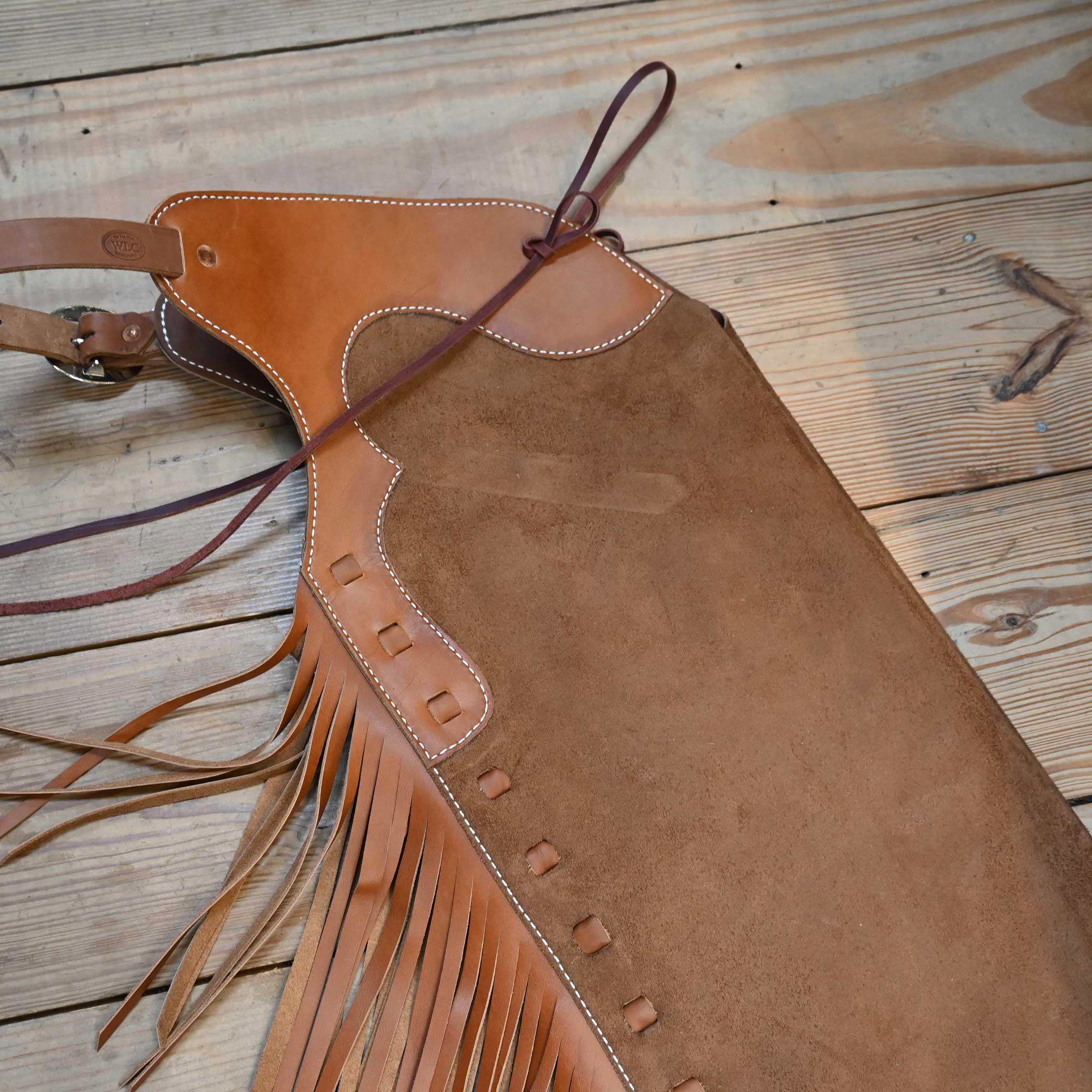 WLC Brown Stepthrough Chaps with 1/2 Zips - Image 3