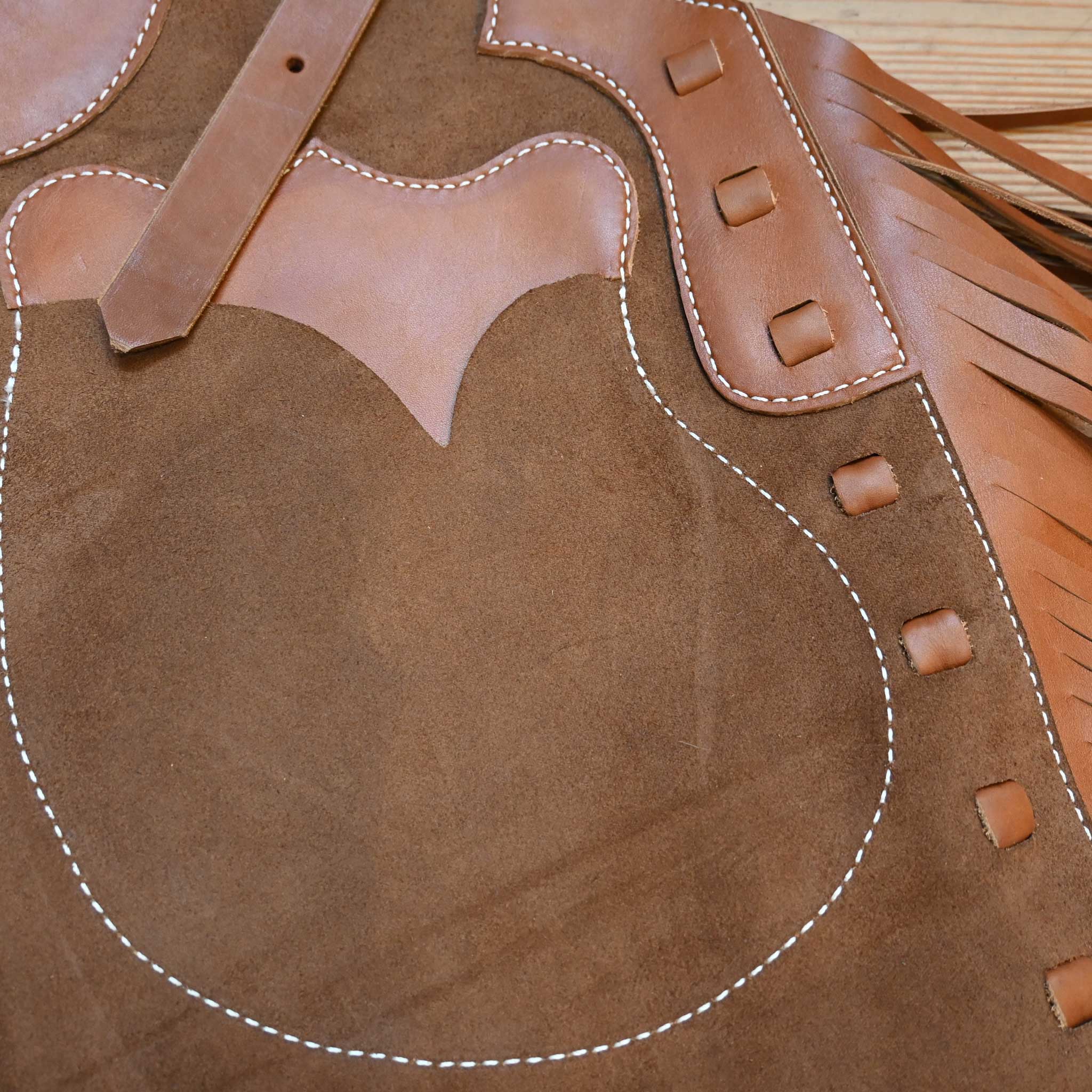 WLC Brown Stepthrough Chaps with 1/2 Zips - Image 4