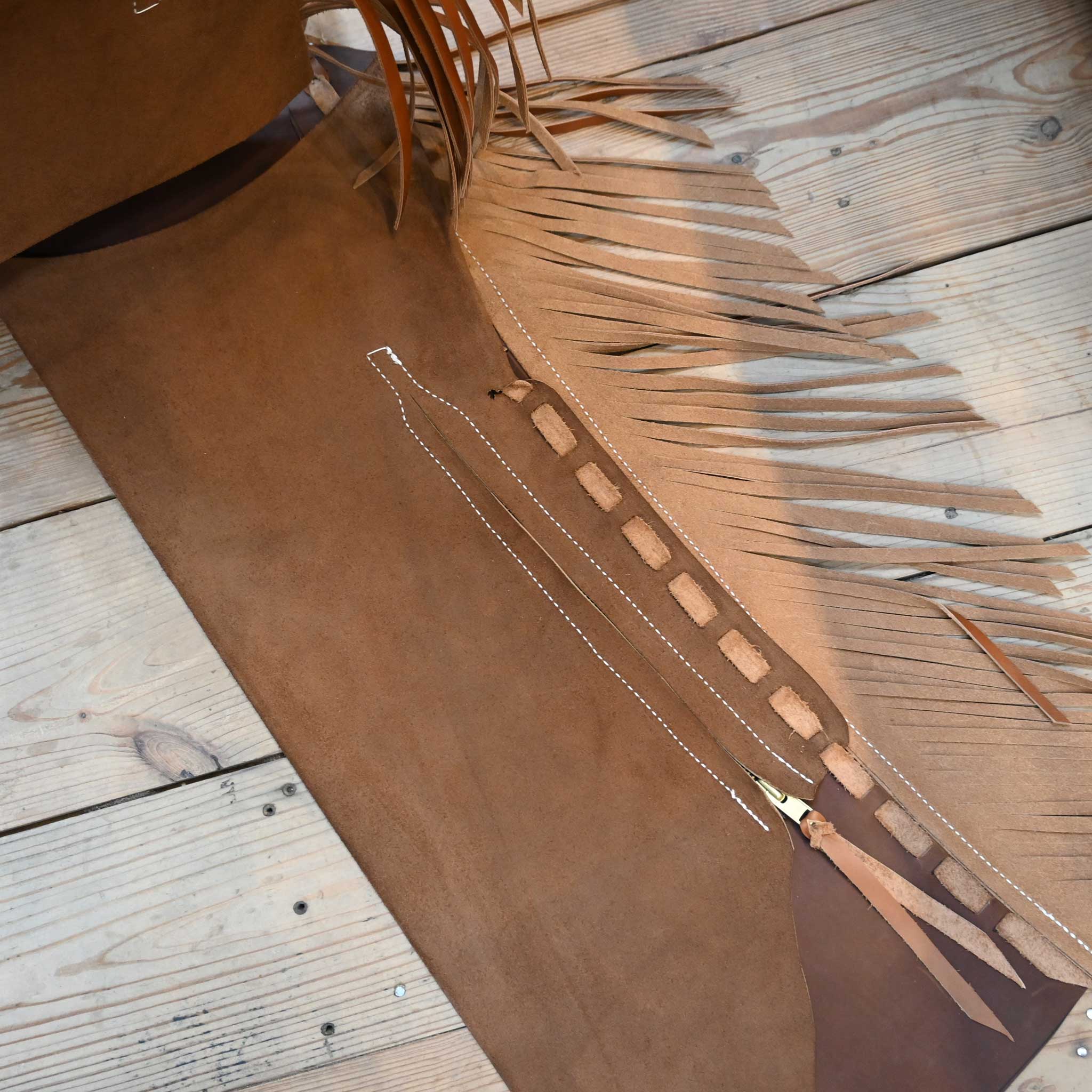 WLC Brown Stepthrough Chaps with 1/2 Zips - Image 6