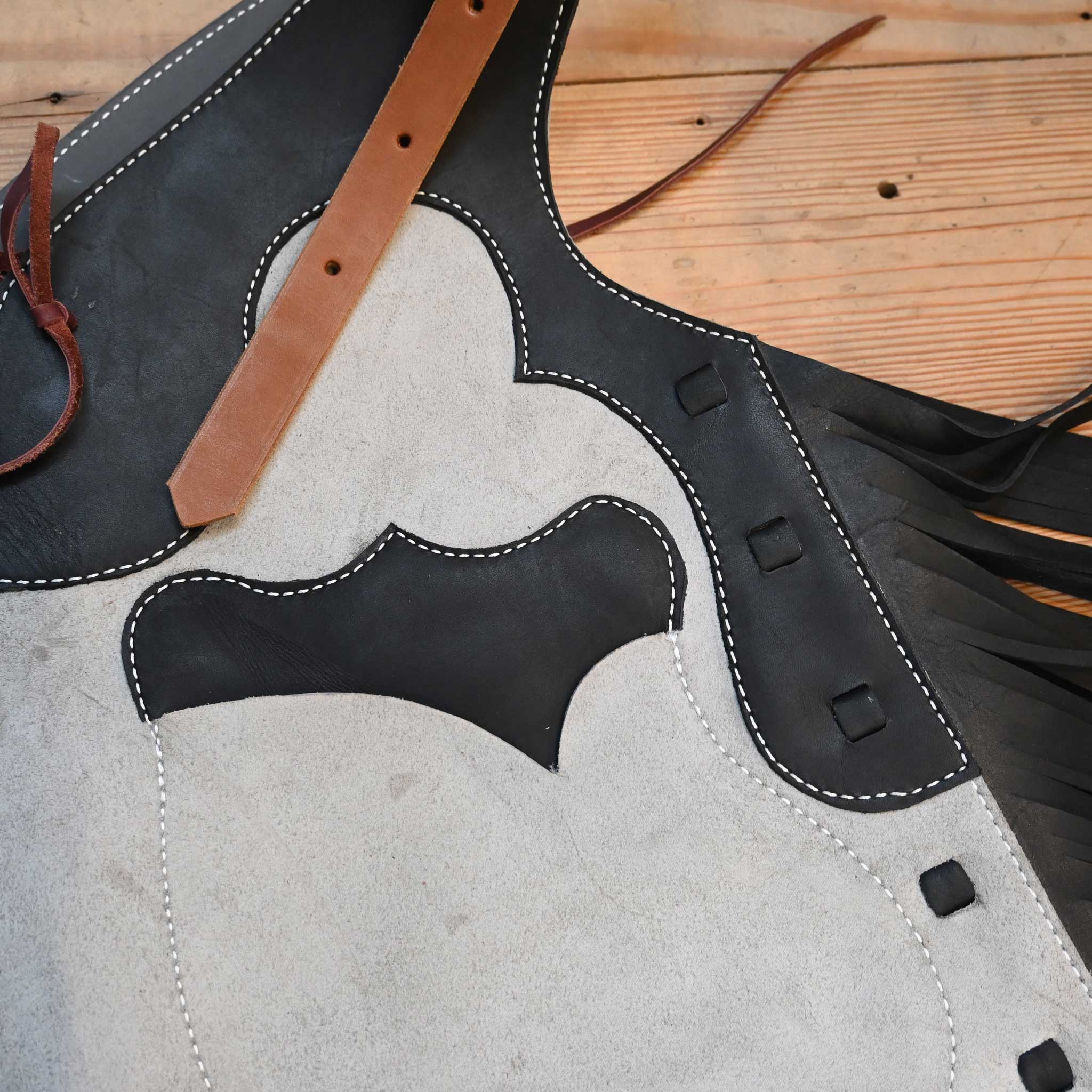 WLC Gray & Black Stepthrough Chaps with 1/2 Zips - Image 3
