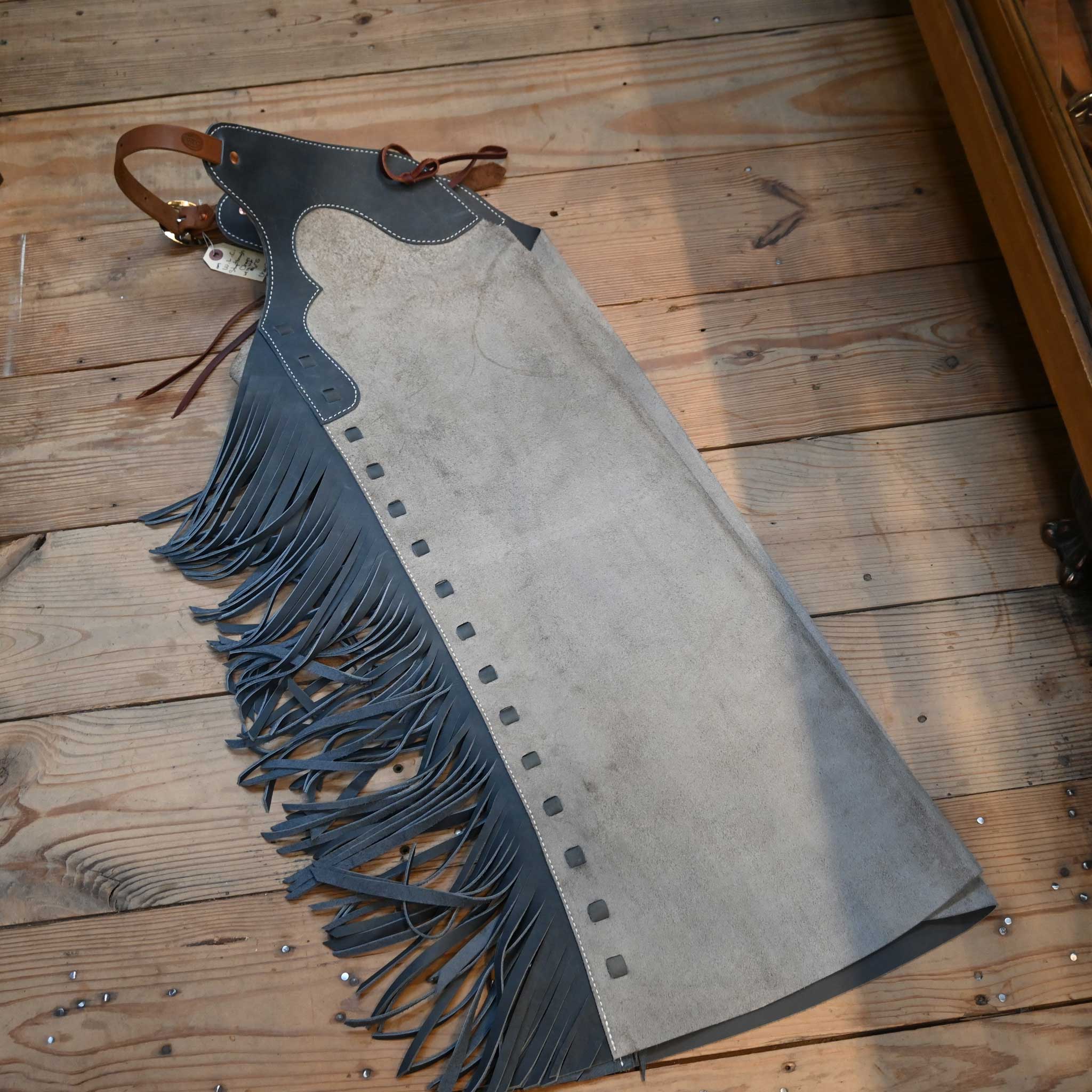 WLC Gray & Slate Blue Stepthrough Chaps with 1/2 Zips - Image 5