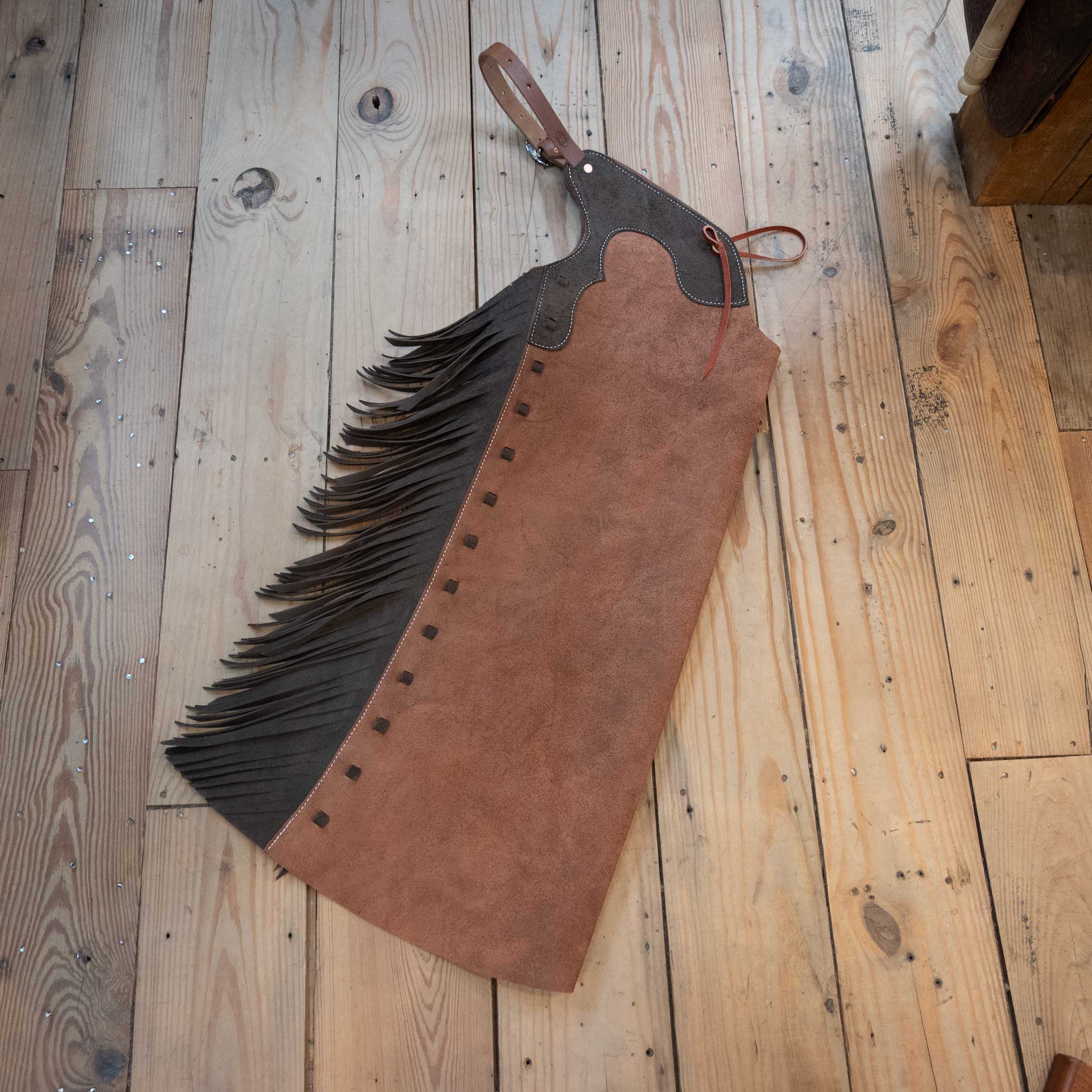 WLC Brown Roughout Stepthrough Chaps - Image 2