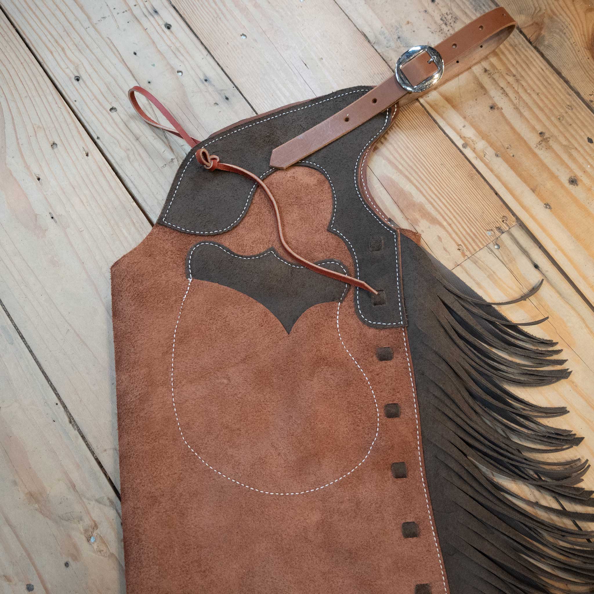 WLC Brown Roughout Stepthrough Chaps - Image 3
