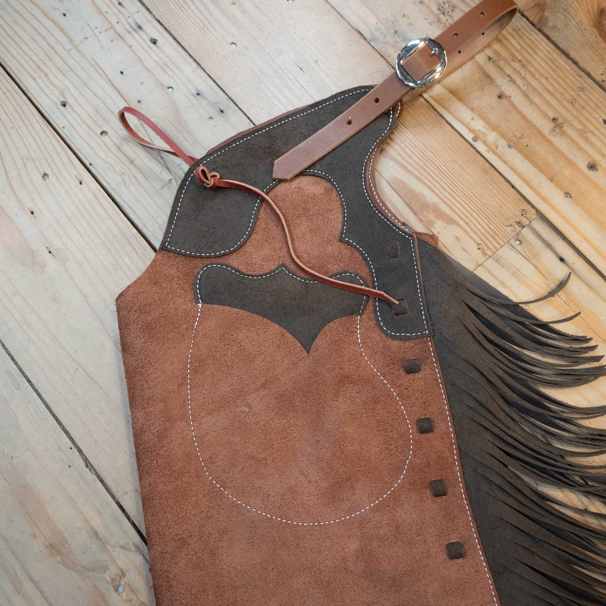 WLC Brown Roughout Stepthrough Chaps - Image 4