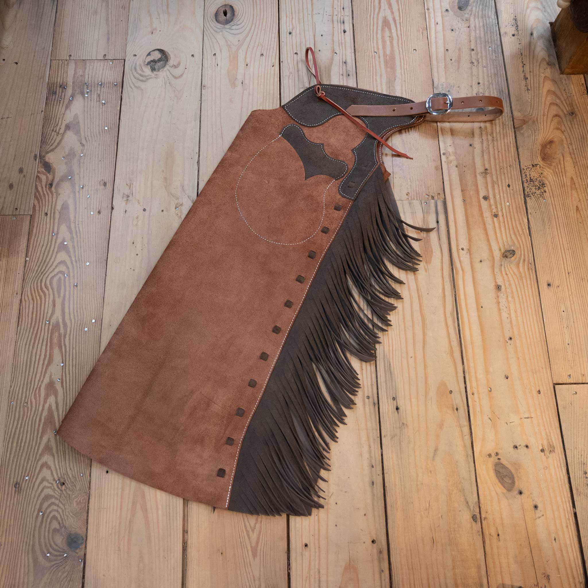 WLC Brown Roughout Stepthrough Chaps - Image 5