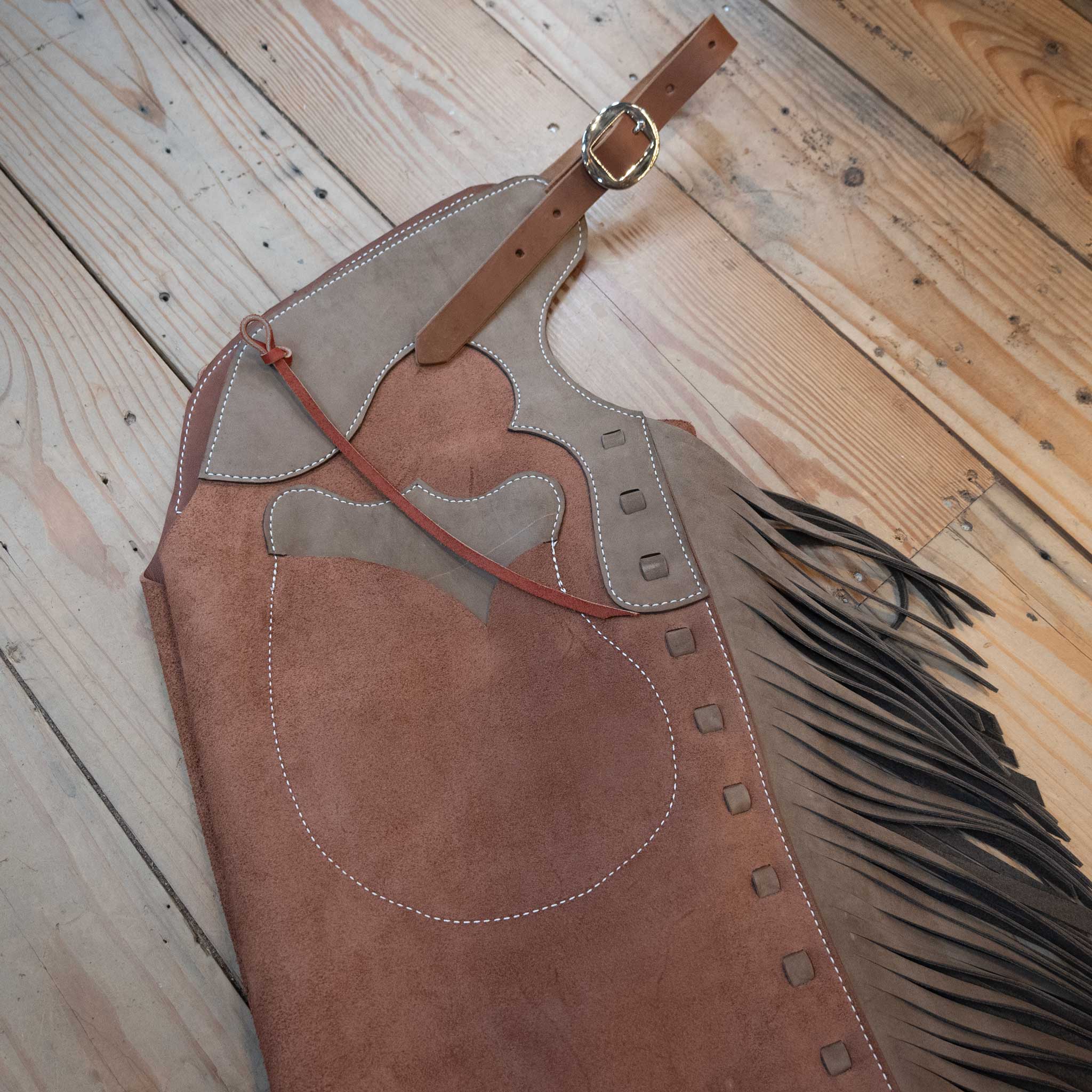 WLC Chocolate Roughout Stepthrough Chaps - Image 2
