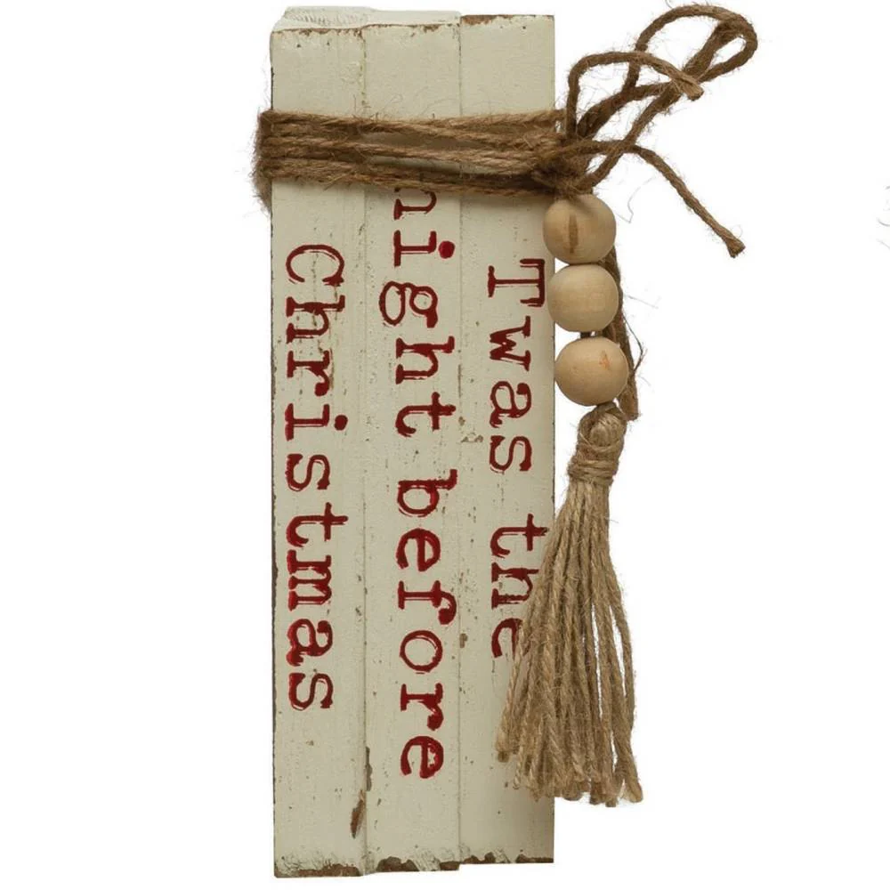 Faux Wood Block Books with Holiday Saying - FINAL SALE - Image 5