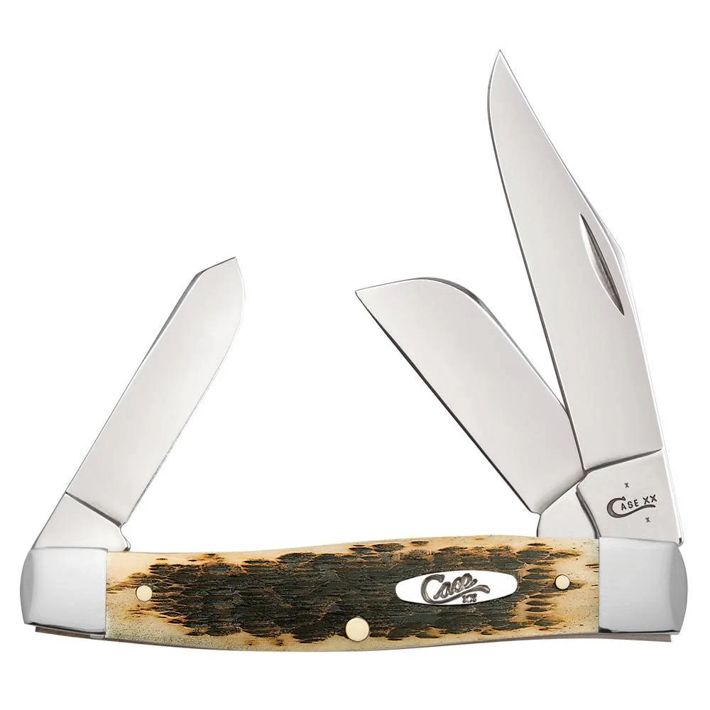 Case Amber Bone CS - Peach Seed Jig Large Stockman