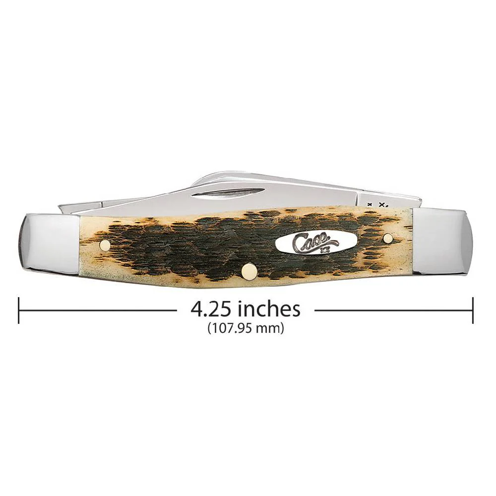 Case Amber Bone CS - Peach Seed Jig Large Stockman - Image 2