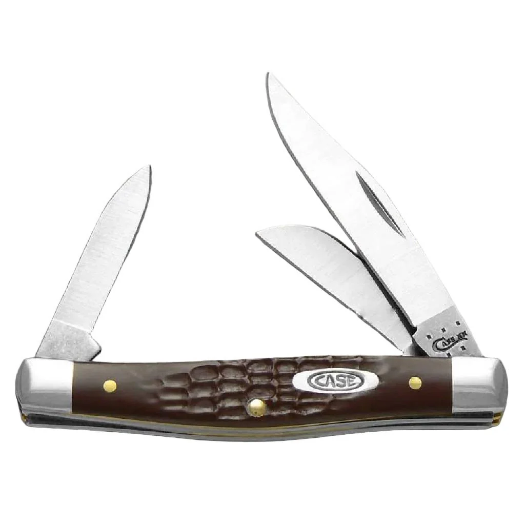 Case Brown Synthetic Jigged Medium Stockman