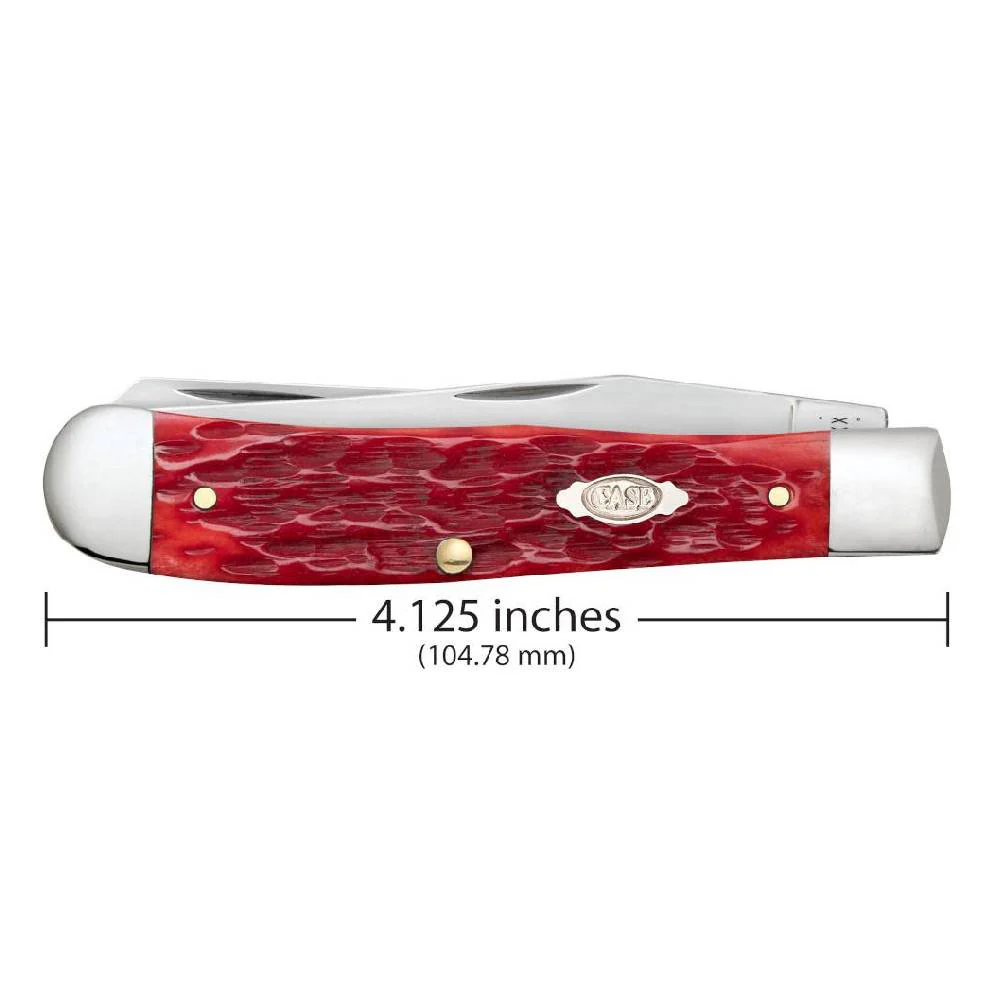 Case Dark Red Bone CS Trapper Peach Seed Jig w/Pocket Clip - Image 2
