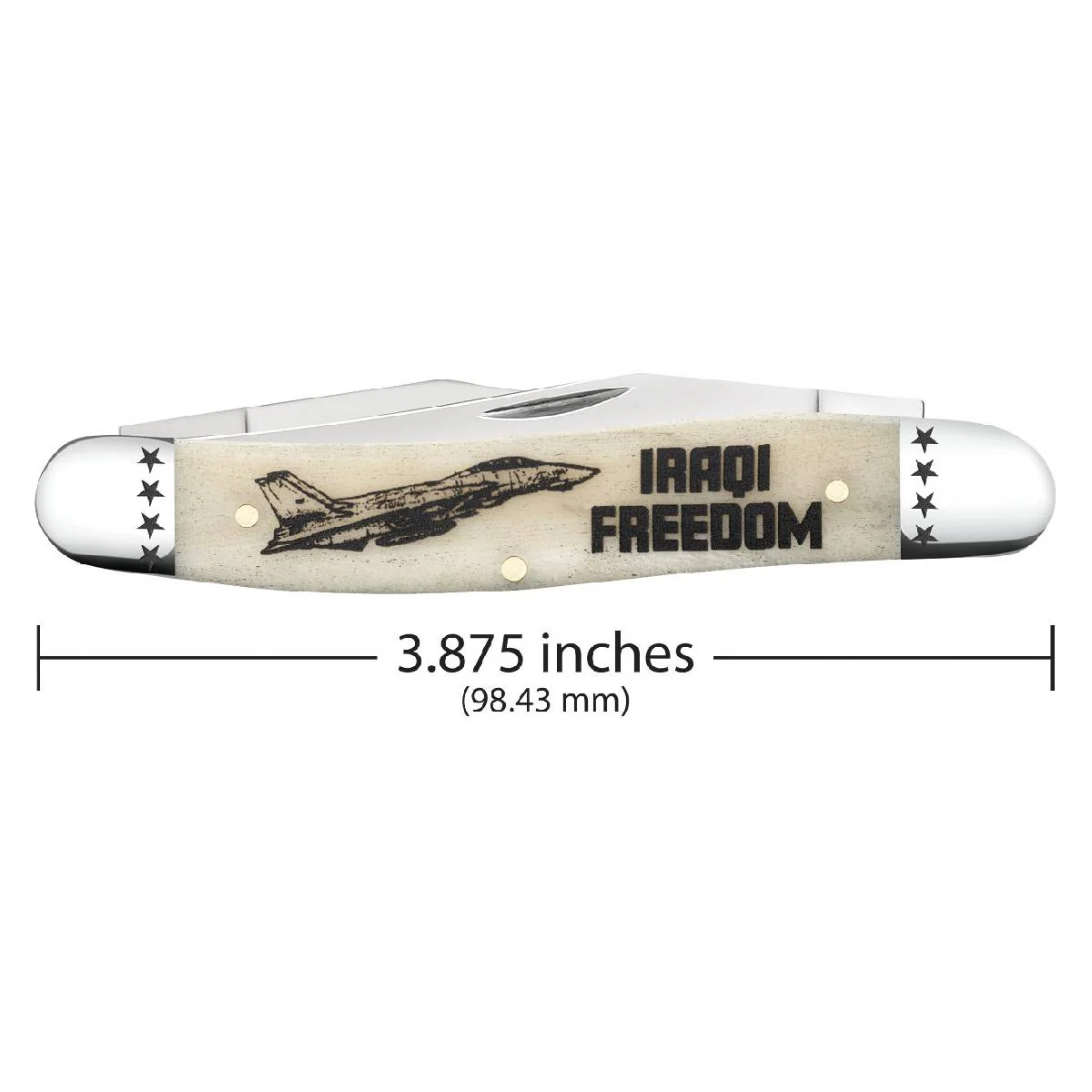 Case War Series Smooth Natural Bone Muskrat Iraqi Freedom - Image 2