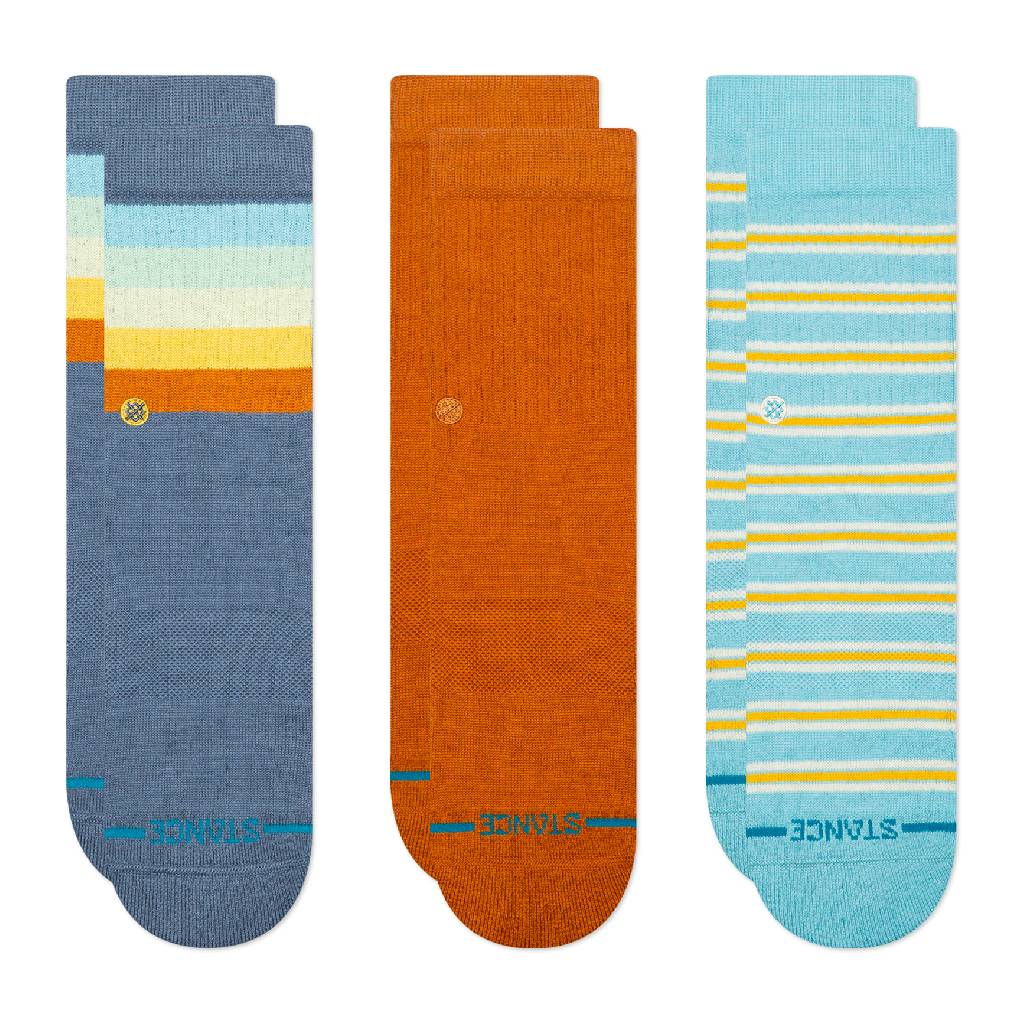 Stance Youth 3 Pack Crew Socks - Maliboo Seablue
