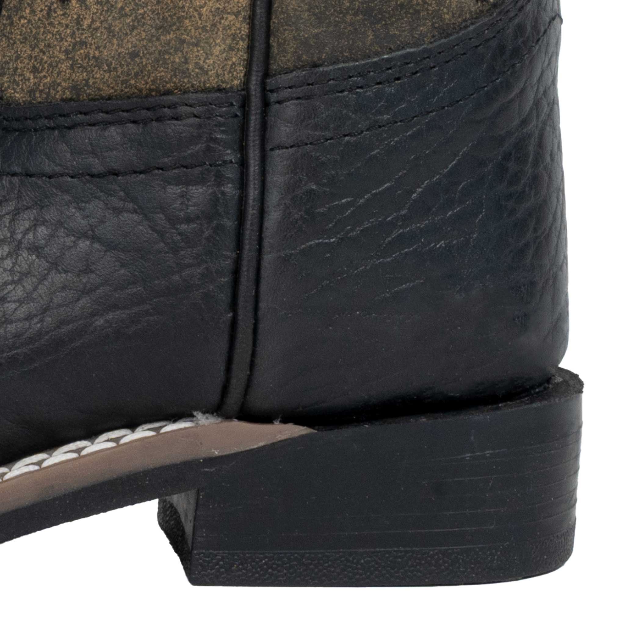 Old West Youth Black Leather Western Boot - Image 2