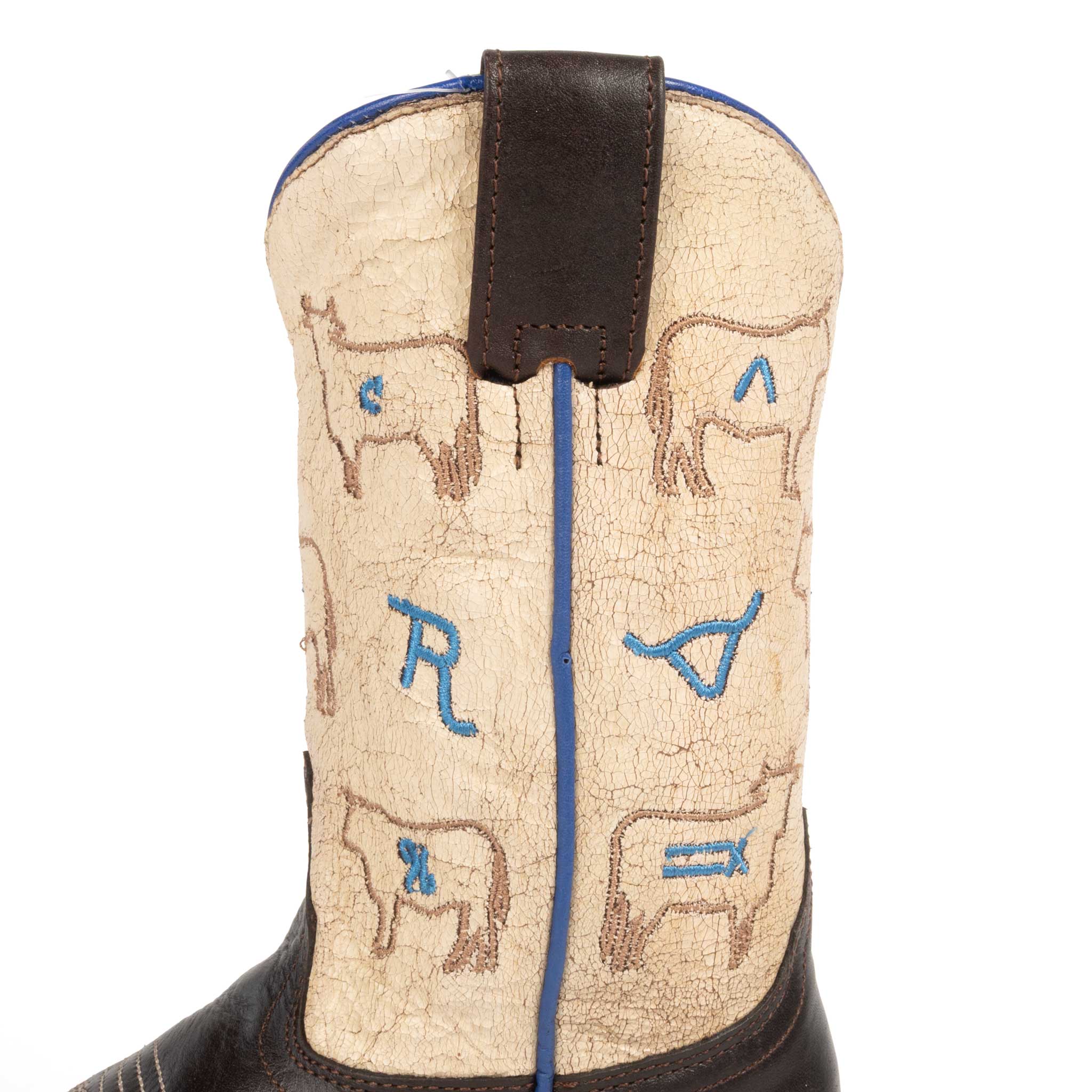 Roper Boy's Cutter Toe Oily Brown Leather Boot - Image 2