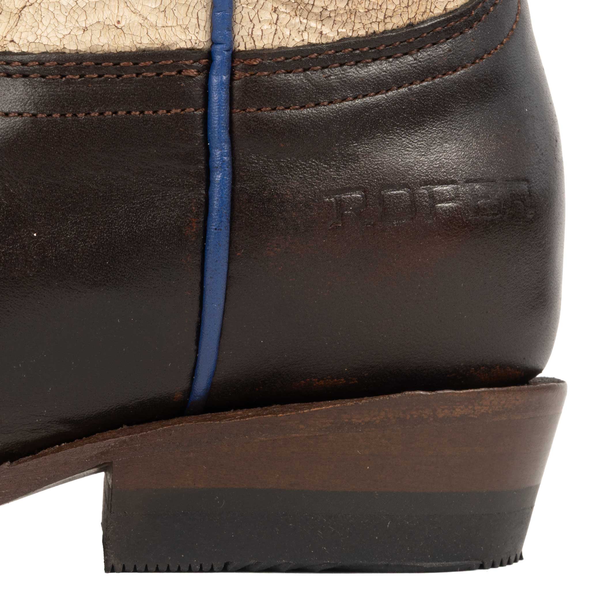 Roper Boy's Cutter Toe Oily Brown Leather Boot - Image 4