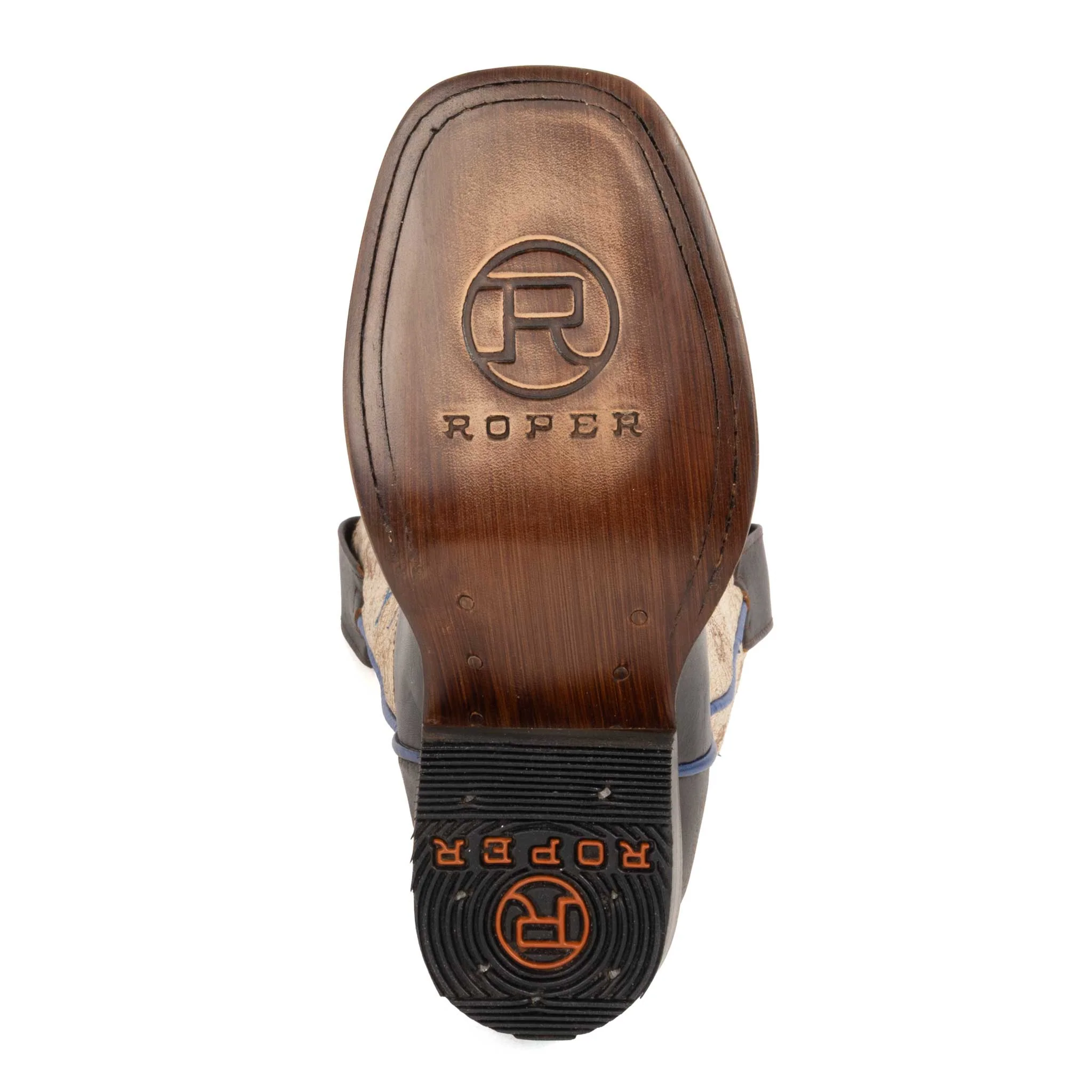 Roper Boy's Cutter Toe Oily Brown Leather Boot - Image 5